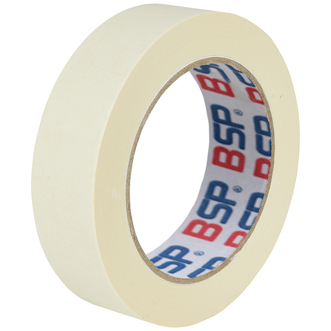 BSP eco crêpé 225 19 mm x 50 m, résistance à la température : 80 °C, 48 rouleaux par carton, 120 cartons par palette, environ 4,7 kg par carton