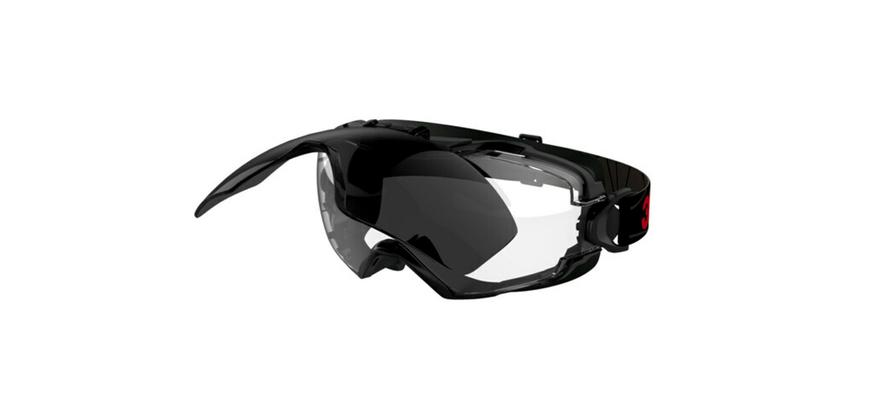 3M™ GoggleGear™ 6000 Vollsicht-Schutzbrille, Scotchgard™ Anti-Fog-/Antikratz-Beschichtung (K&N), transparente Scheibe, mit klappbarer grauer Scheibe Schutzstufe IR 5.0, GG6001SGAF-IR5, 10 pro Packung