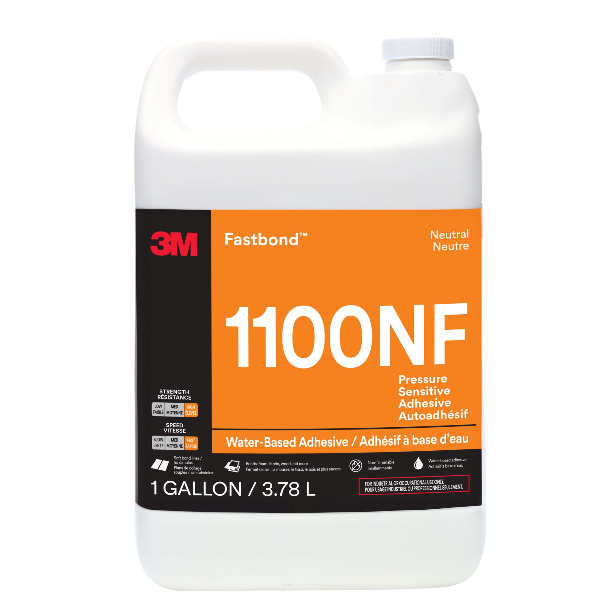 Adhésif mousse 3M™ Fastbond™ 1100NF, neutre, 3,8 L