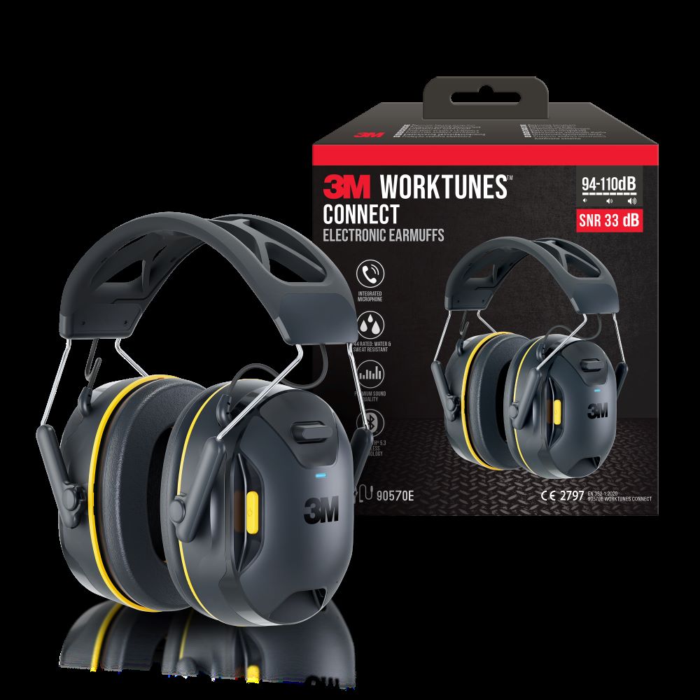Casque antibruit sans fil 3M™ WorkTunes™ Connect avec technologie Bluetooth® 90570E-1