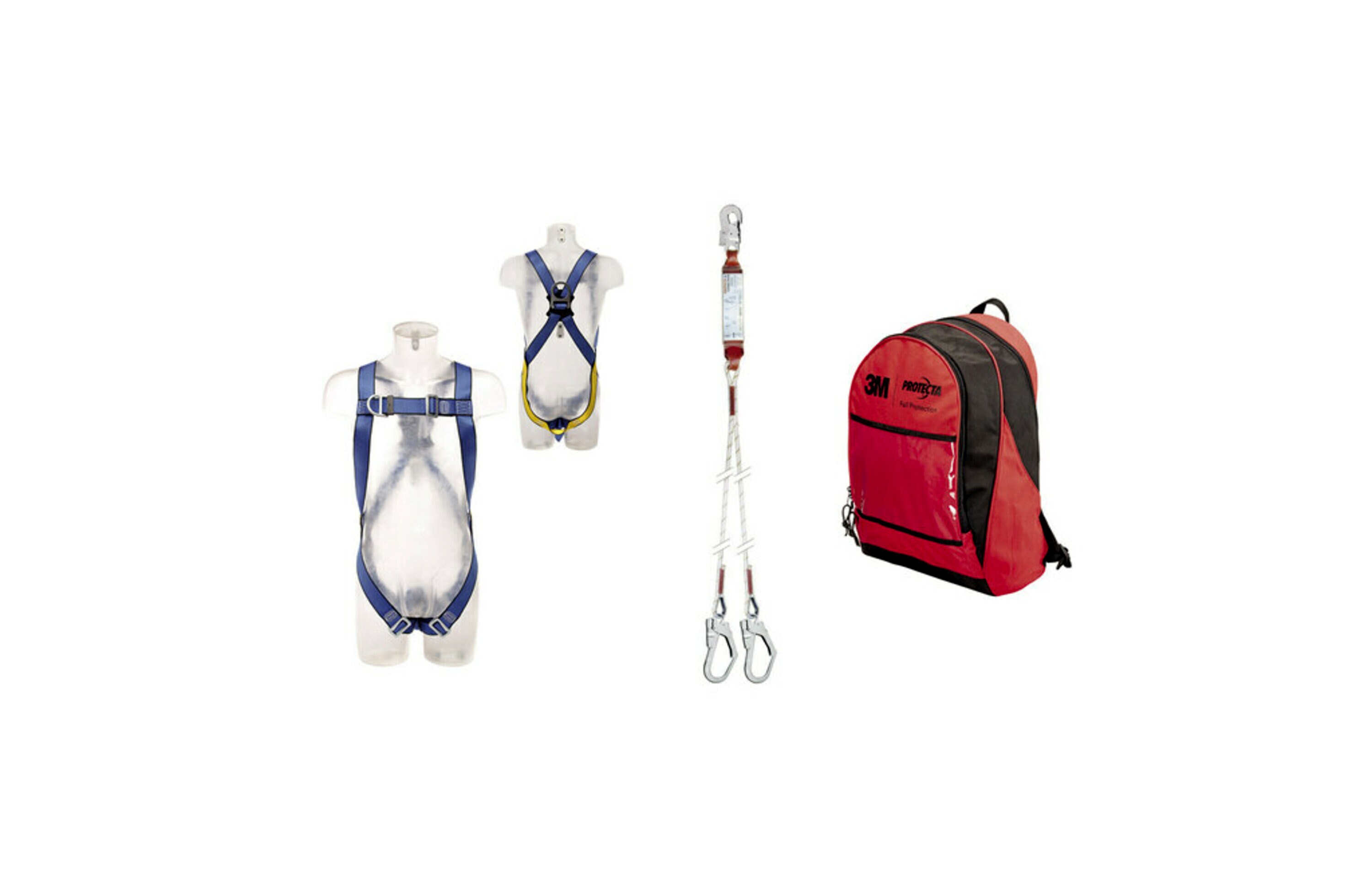 Kit de protection antichute 3M™ Protecta® pour monteurs d'échafaudages, harnais de sécurité universel, longe à double brin de 1,3 m, sac à dos, 1160070