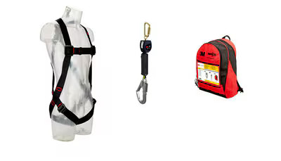 3M™ Protecta® Premium Fall Protection Kit, safety harness, 2 m personal fall arrest device, rucksack, 1150508