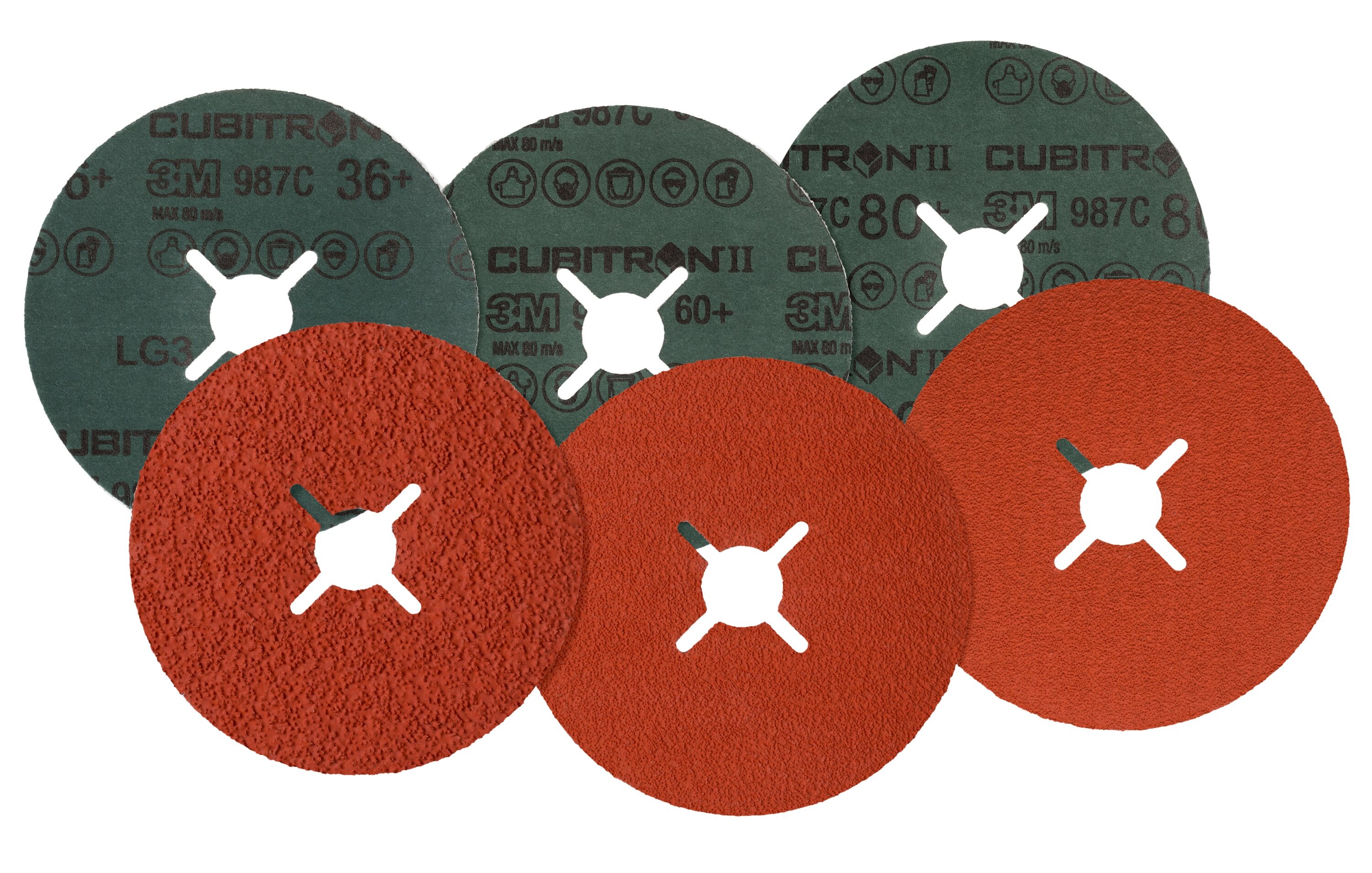 3M™ Cubitron™ II Fibre Disc 987C, 115 mm x 22 mm, 80+