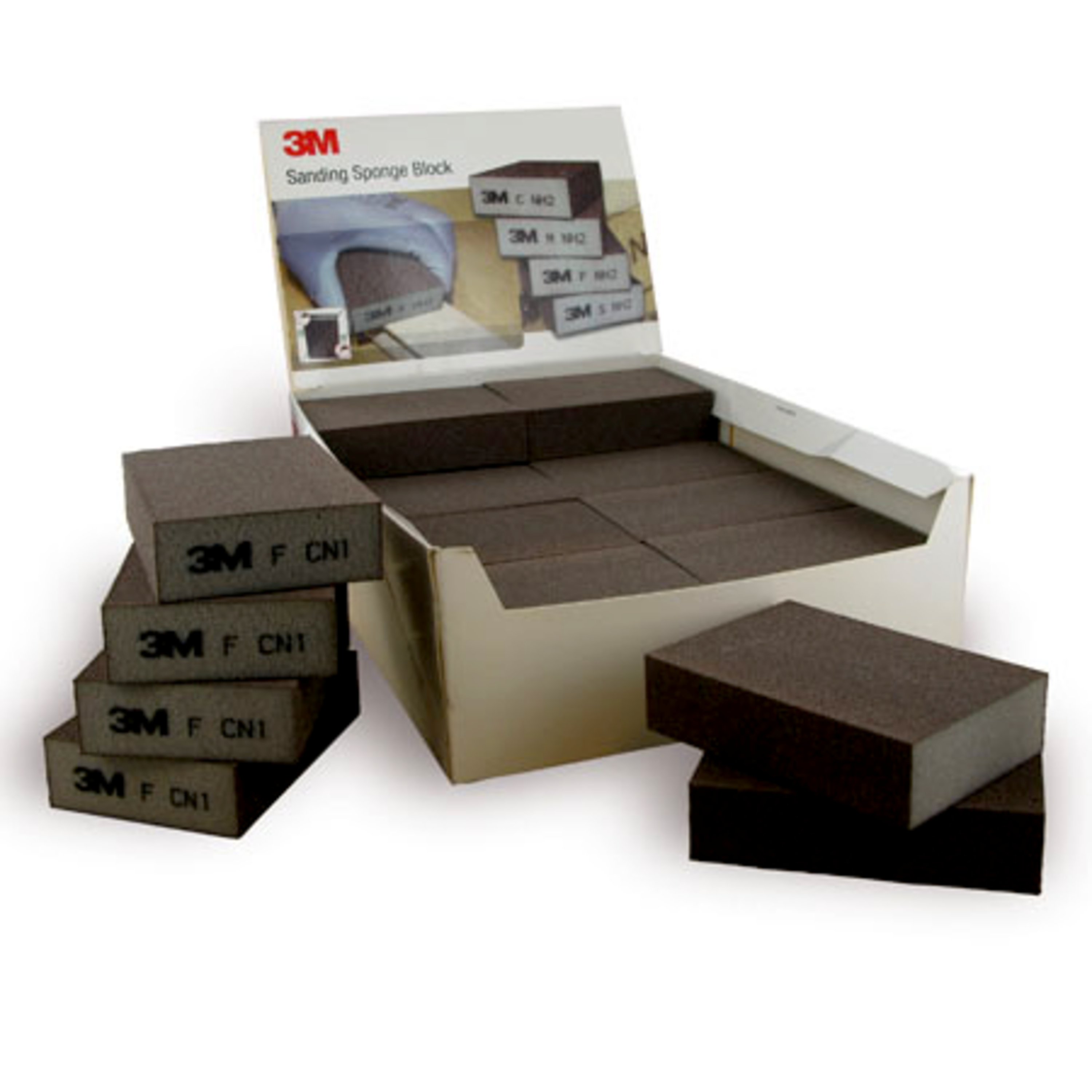 3M™ Abrasive Sponges, 100 mm x 68 mm x 26 mm, FIN, four-sided