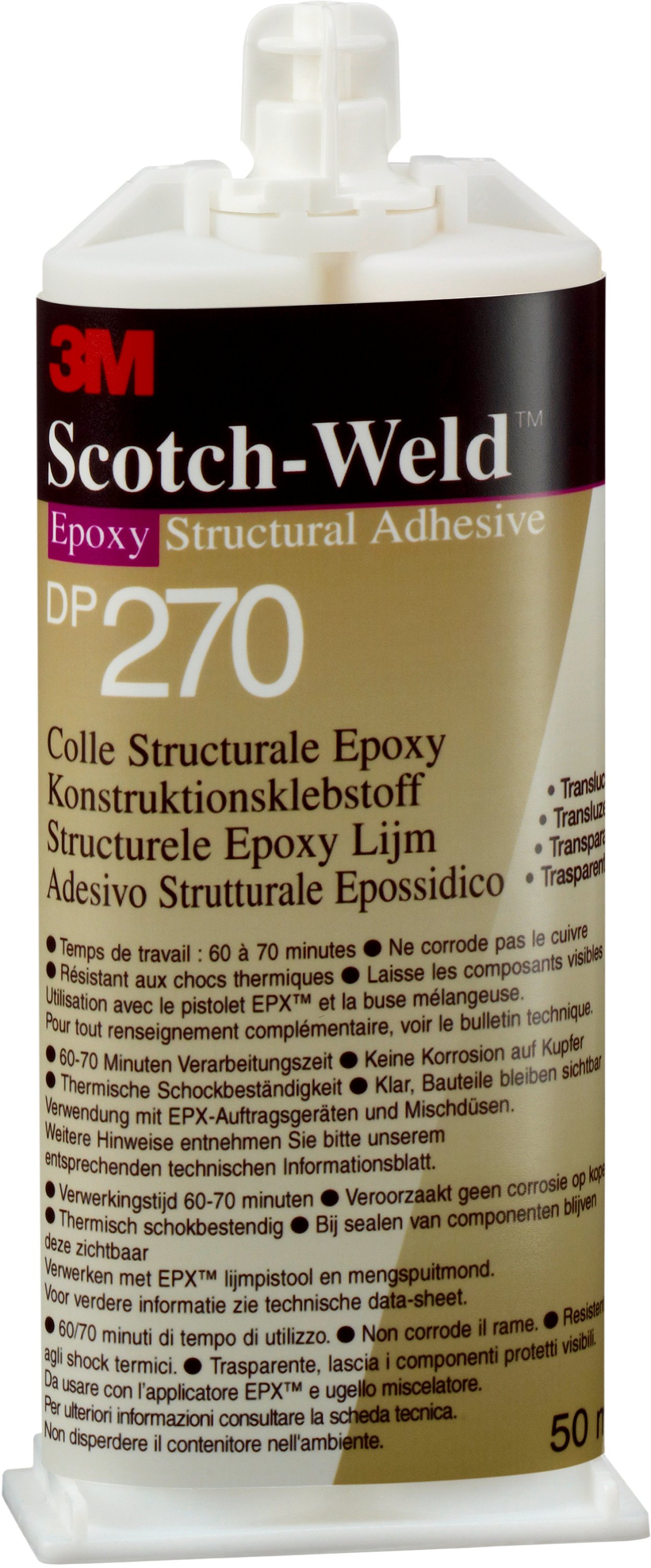 Composé d'enrobage Époxy 3M™ Scotch-Weld™ DP270, Noir, 400 ml