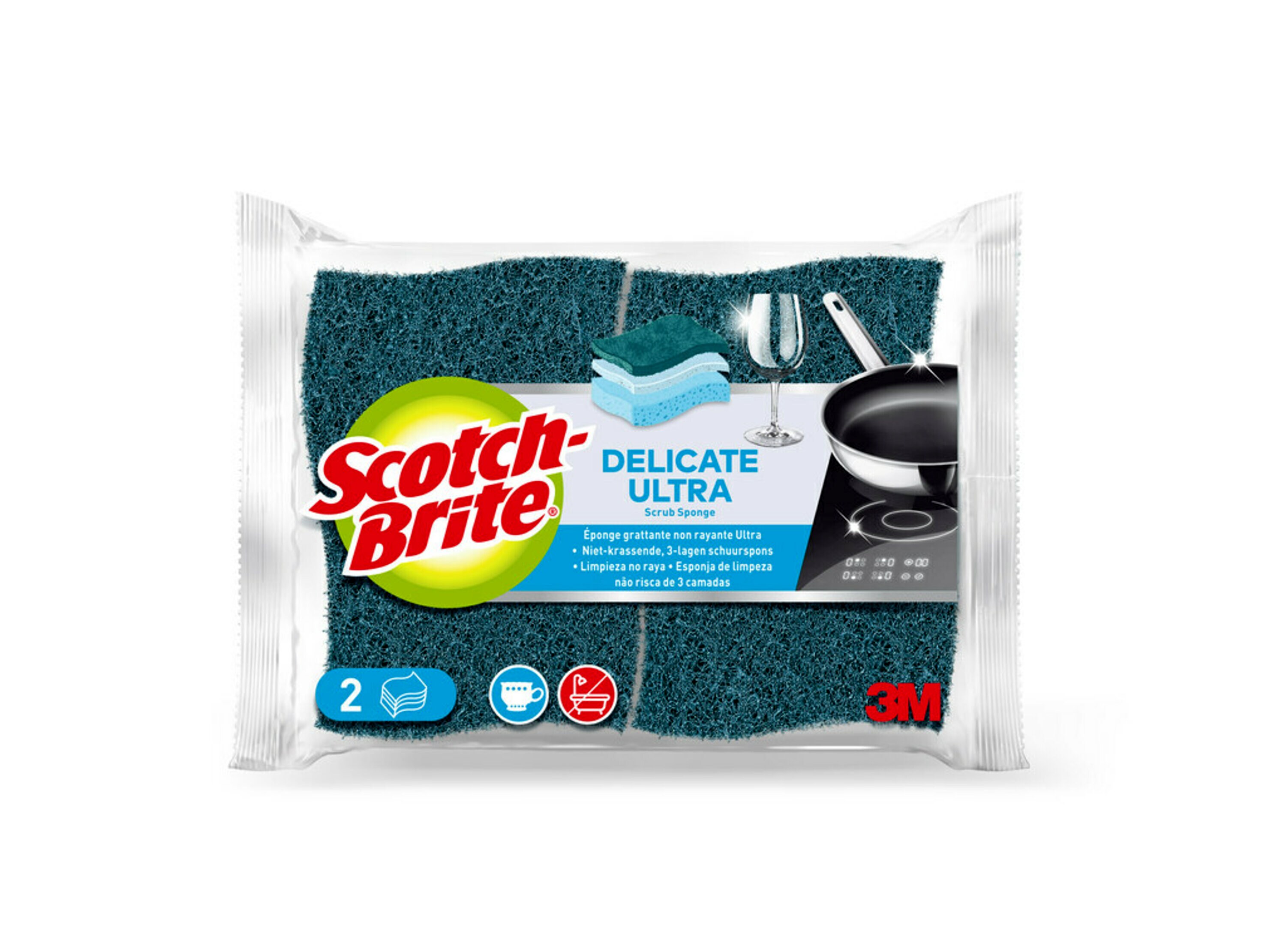 Scotch-Brite® Delicate Ultra non-scratch cleaning sponge, pack of 2