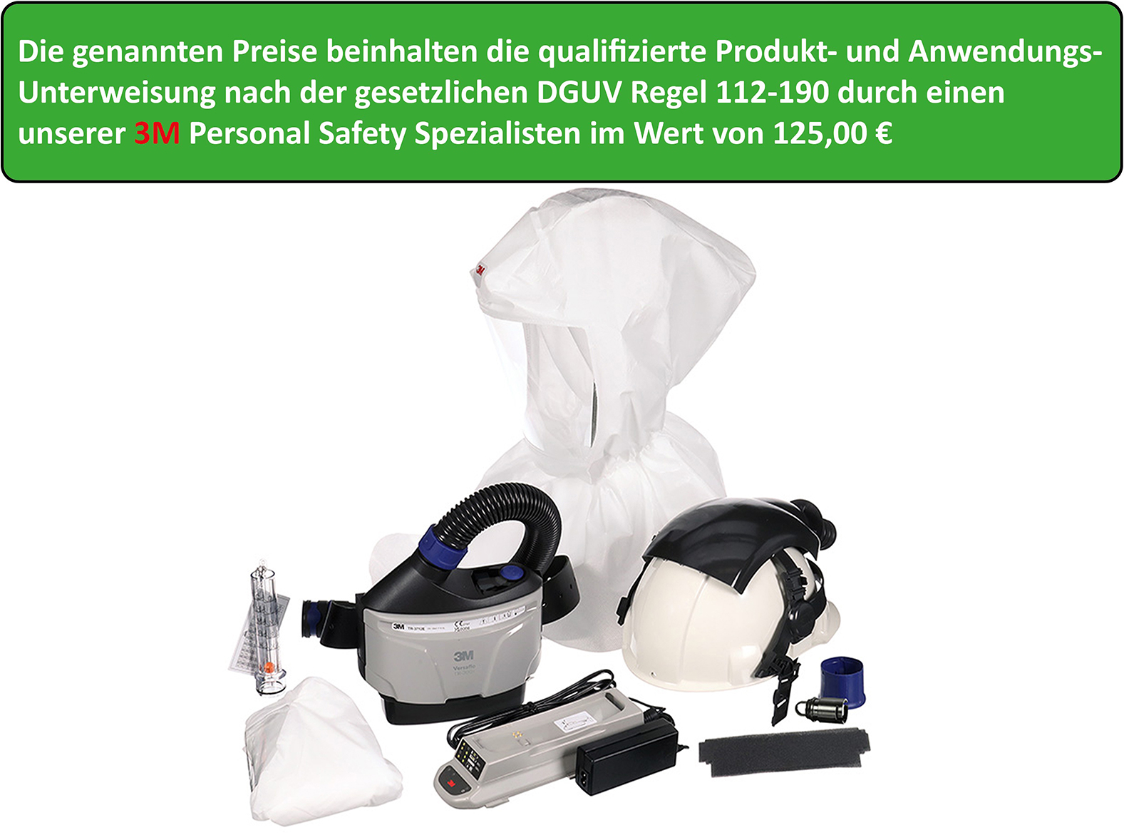 Casque de sécurité industriel 3M™ Versaflo™ avec kit de ventilation pour protection respiratoire, TR-300E+ IHK