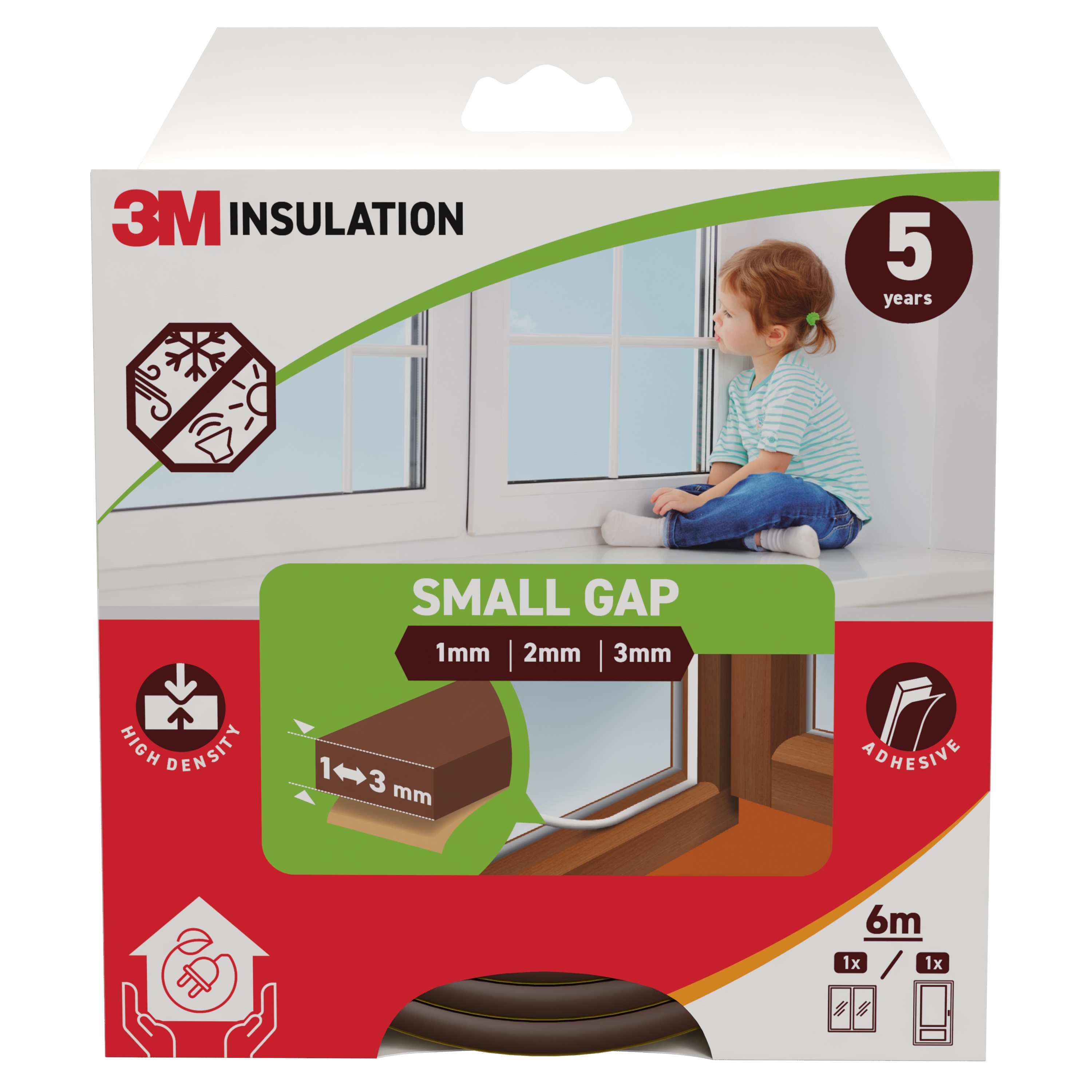 3M™ Klassische Isolierdichtung Kleine Lücke, Braun, 6M