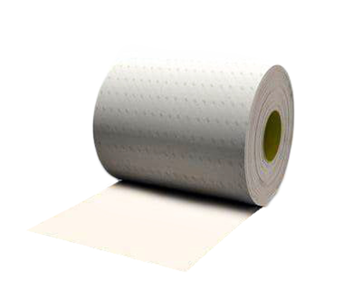 3M™ Bumpon™ SJ5832 - Butées élastiques en rouleau, blanc, 114 mm x 66 m, 0,8 mm, adhésif en caoutchouc naturel R-30