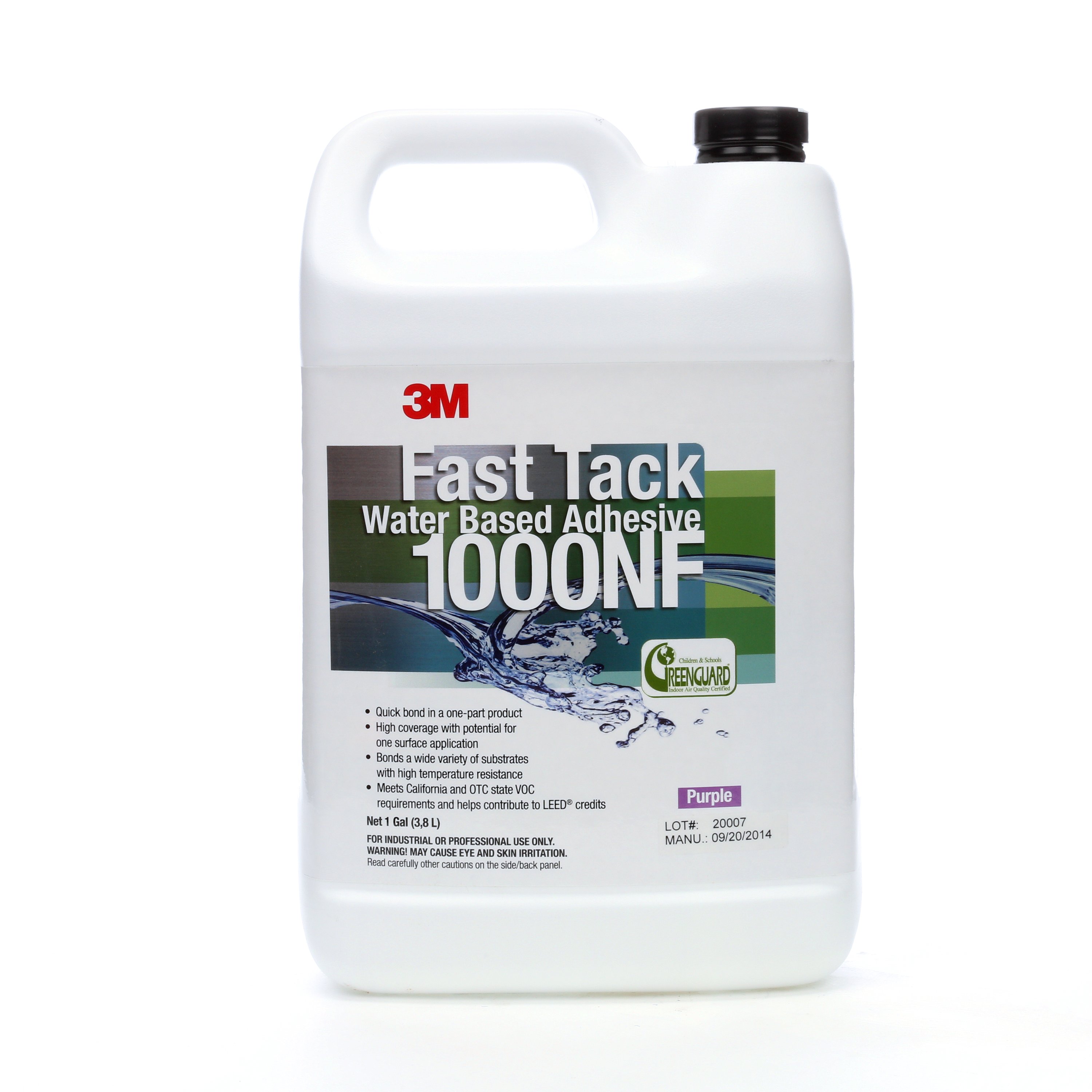 3M™ Fast Tack Water-Based Dispersion Adhesive 1000NF, Violet, 3.78 L
