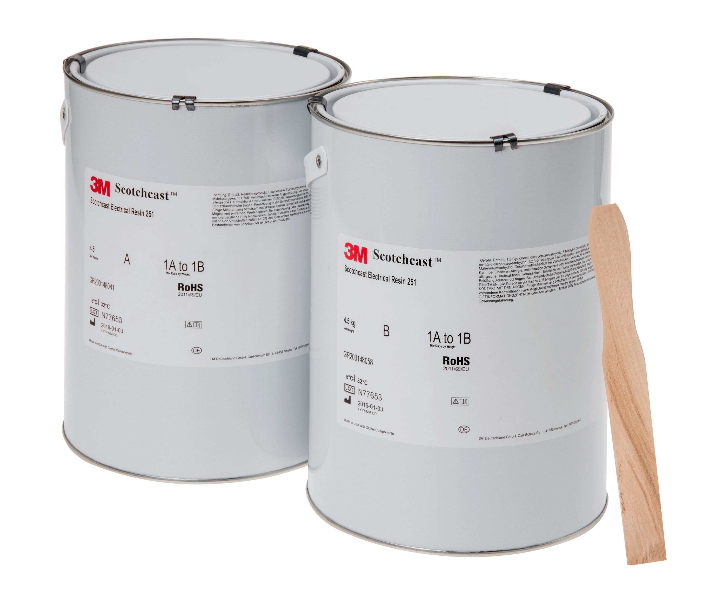 3M™ Scotchcast™ 251 Epoxid-Flüssigharz, Braun, Teil A+B, 9,07 kg