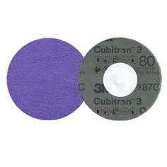 3M™ Cubitron™ 3 Roloc™ Fiberscheibe 1187C, 80+, TR, Purple, 76 mm, 50/Carton, 200 ea/Case