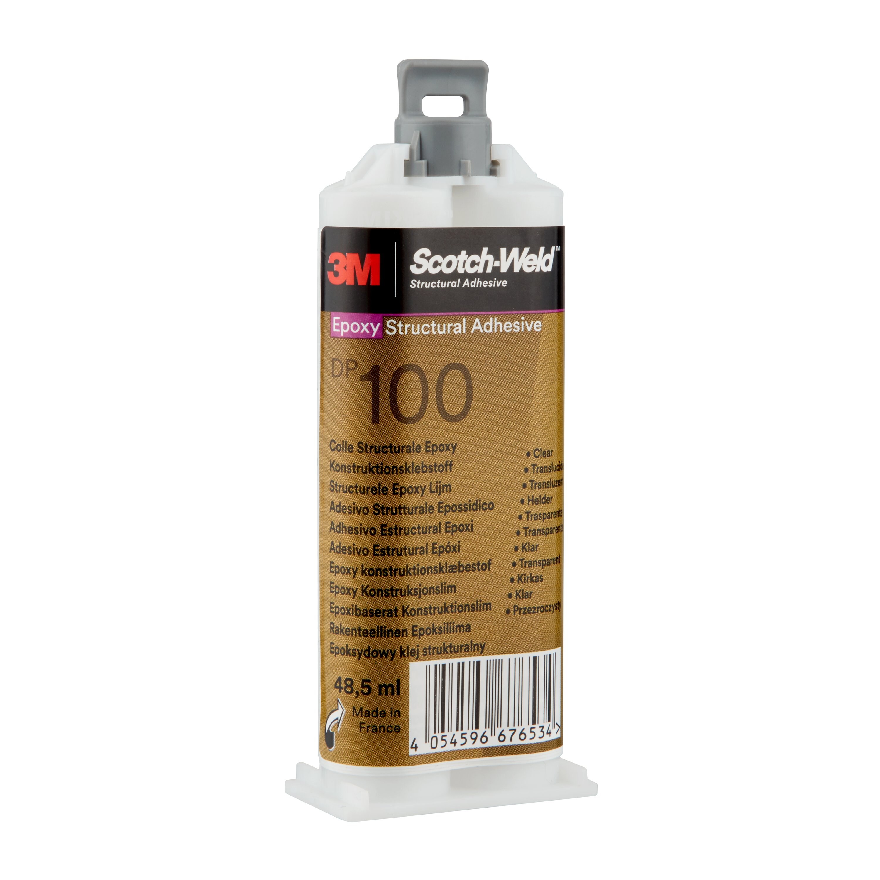 Colle Structurale Époxyde 3M™ Scotch-Weld™ DP100, Transparent, 48.5 ml