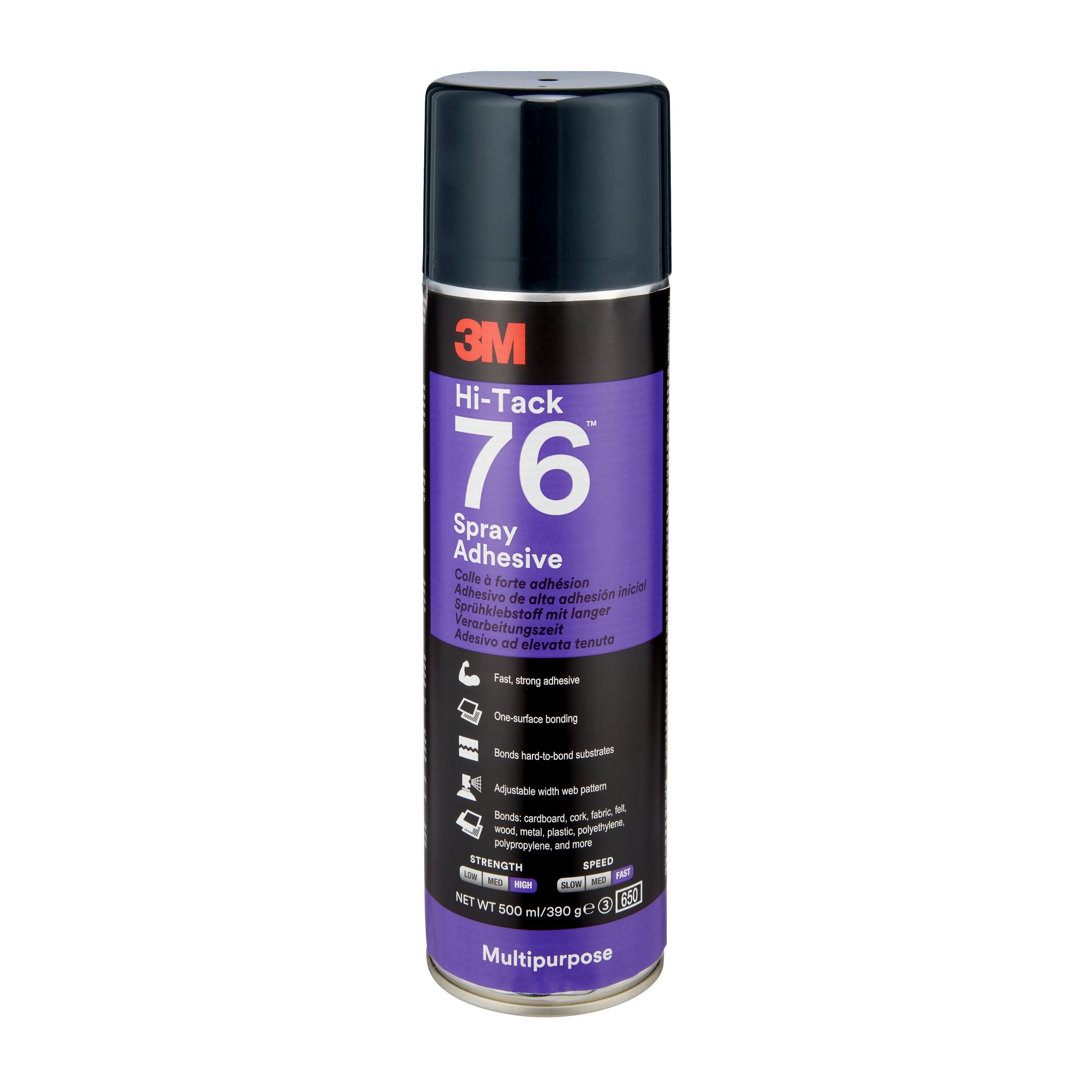 Adhésif en spray 3M™ à base d'élastomères synthétiques Hi-Tack 76, beige, 500 ml