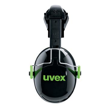 Casque antibruit uvex K1H 2600201 noir, vert, SNR 27 dB, tailles S, M, L