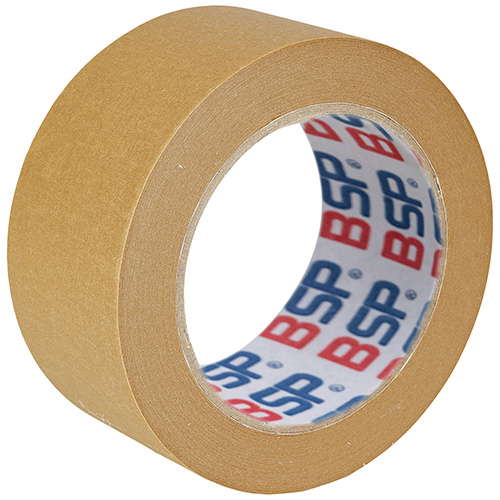 BSP eco Krepp 227 50 mm x 50 m, marron, résistance à la température : 80 °C, 36 rouleaux par carton, 54 cartons par palette, environ 6,4 kg par carton