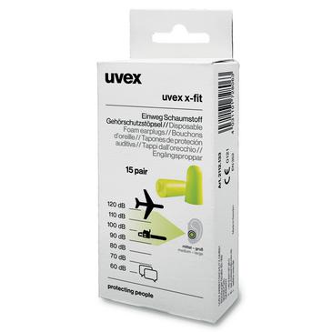uvex x-fit 2112133 green earplugs, SNR 37 dB, size M; 15 pairs per box