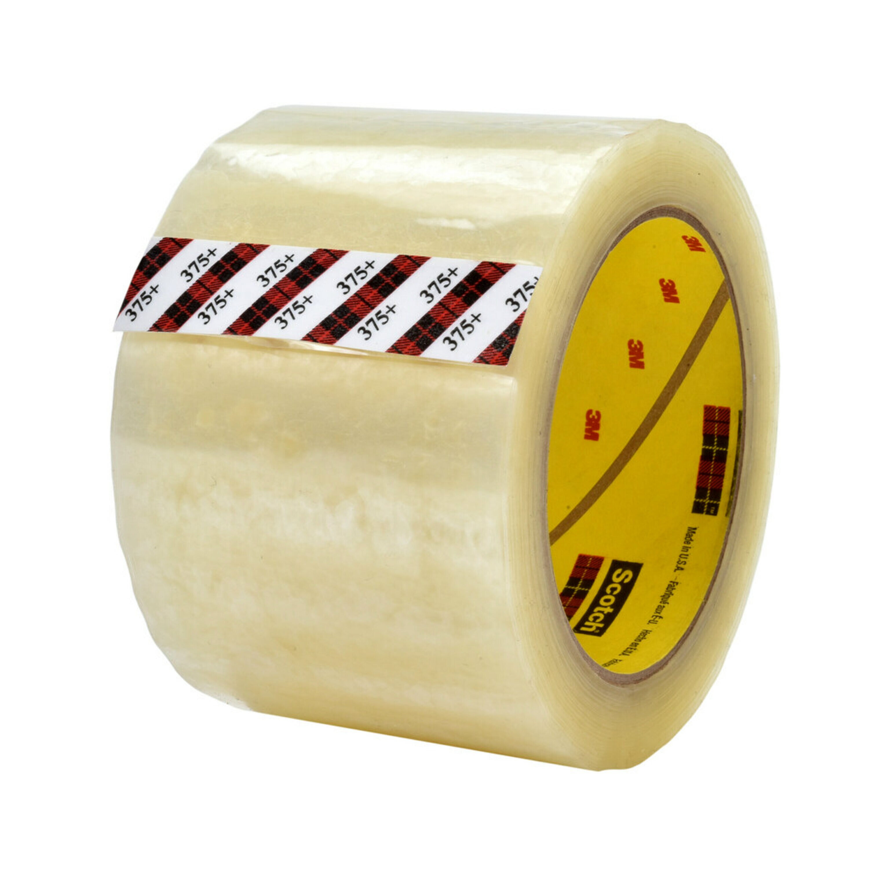 Scotch® High-Tack Packaging Tape 375+, Clear, 72 mm x 50 m, 24 rolls per box