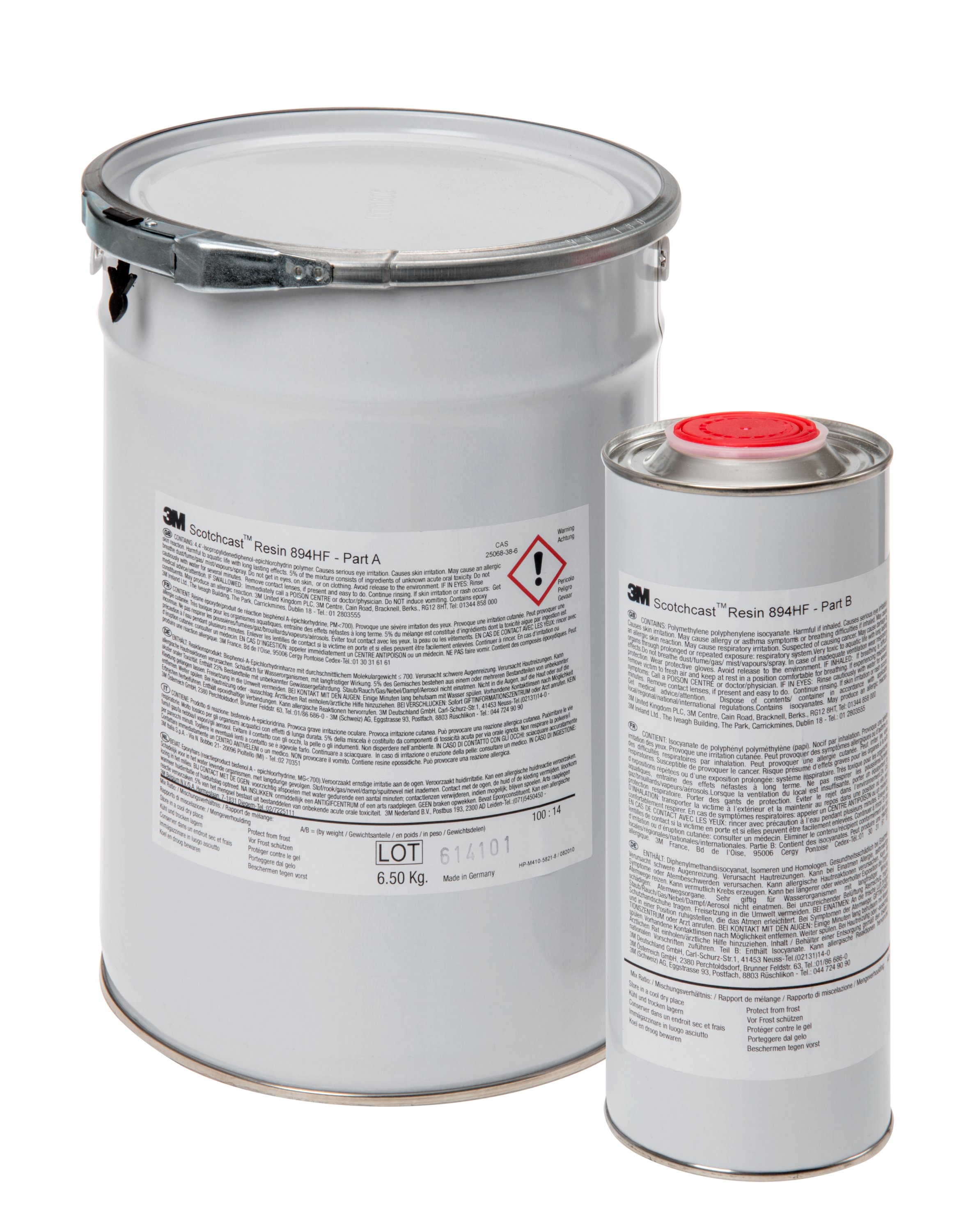 3M™ Scotchcast™ 894HF Polyurethan-Flüssigharz, Weiß, Teil A+B, 7,4 kg