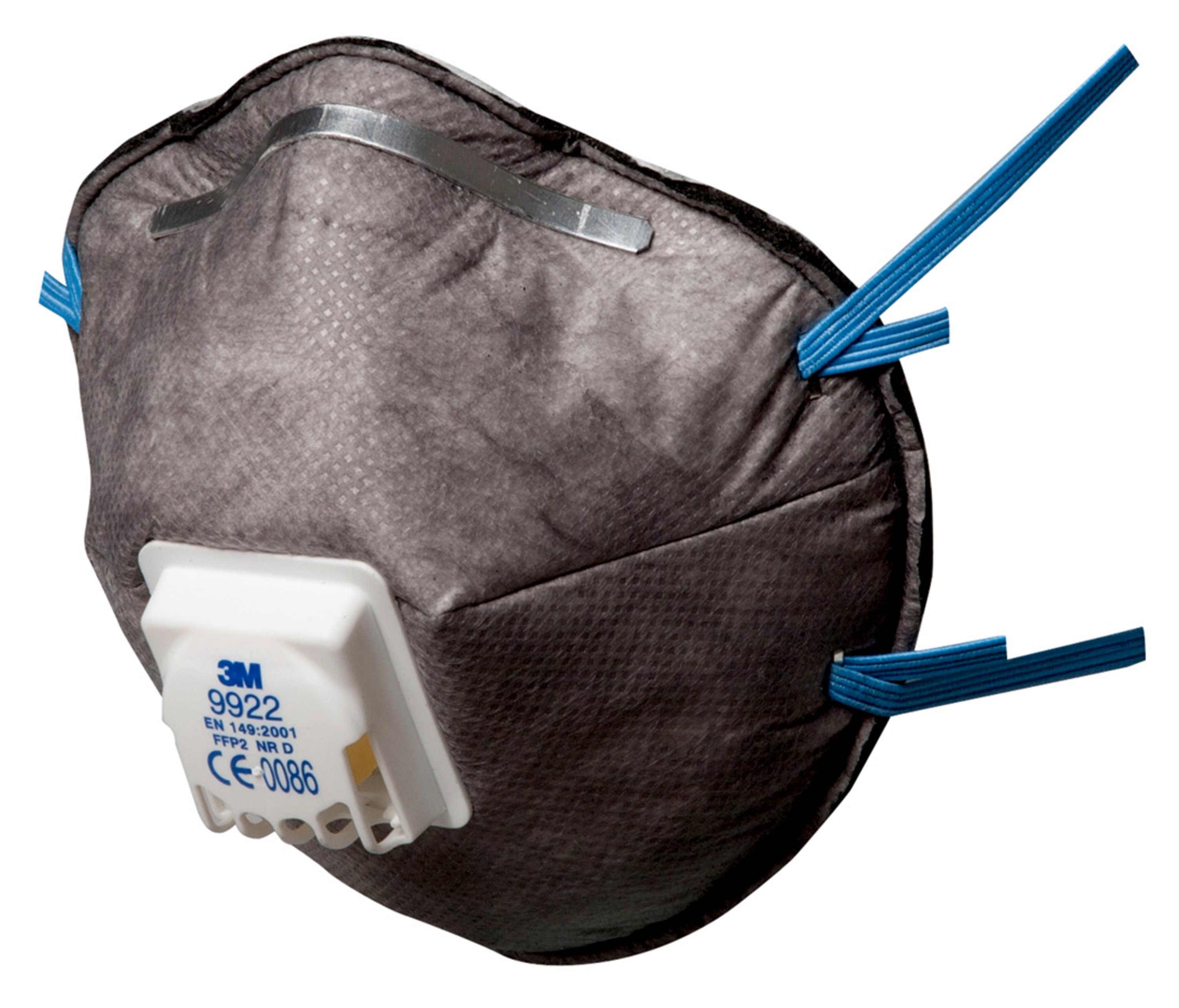 3M™ Spezialmaske 9922, Schutz vor Gerüchen/Ozon, FFP2, mit Cool Flow™ Ausatemventil, 10 Stück pro Packung