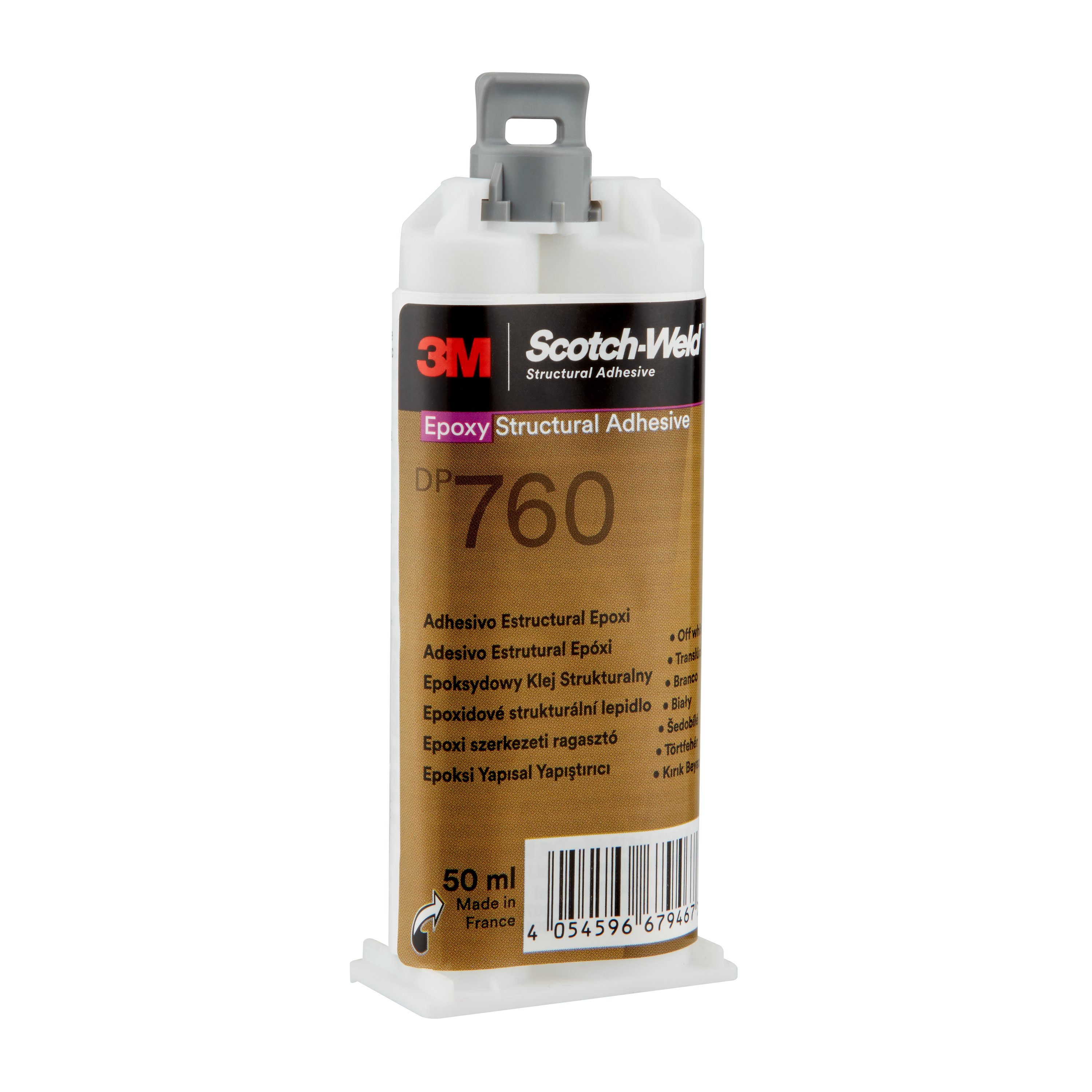 Colle Structurale Époxyde 3M™ Scotch-Weld™ DP760, Blanc, 50 ml