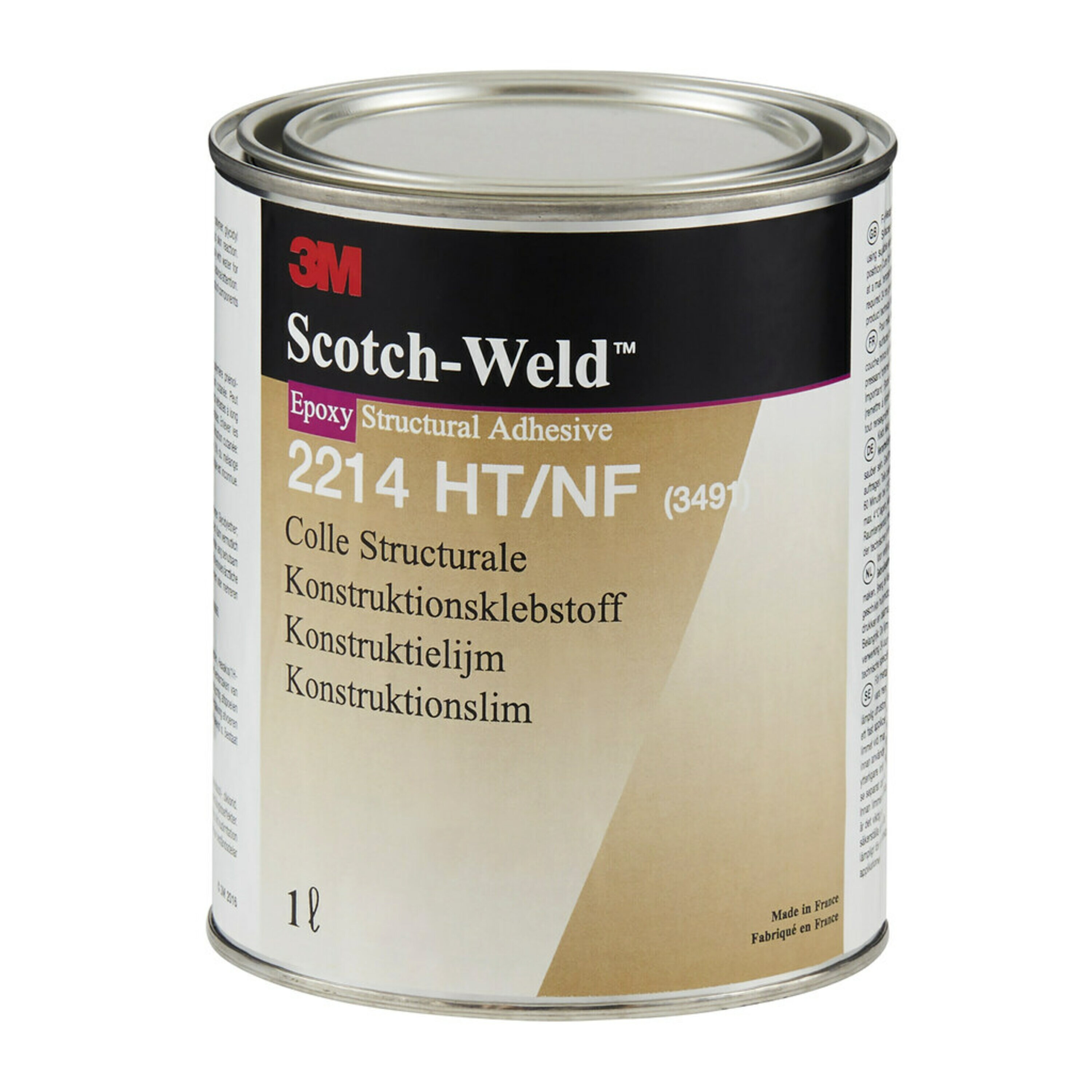 Adhésif de construction monocomposant 3M™ Scotch-Weld™ à base de résine époxy 2214, gris, 1 L