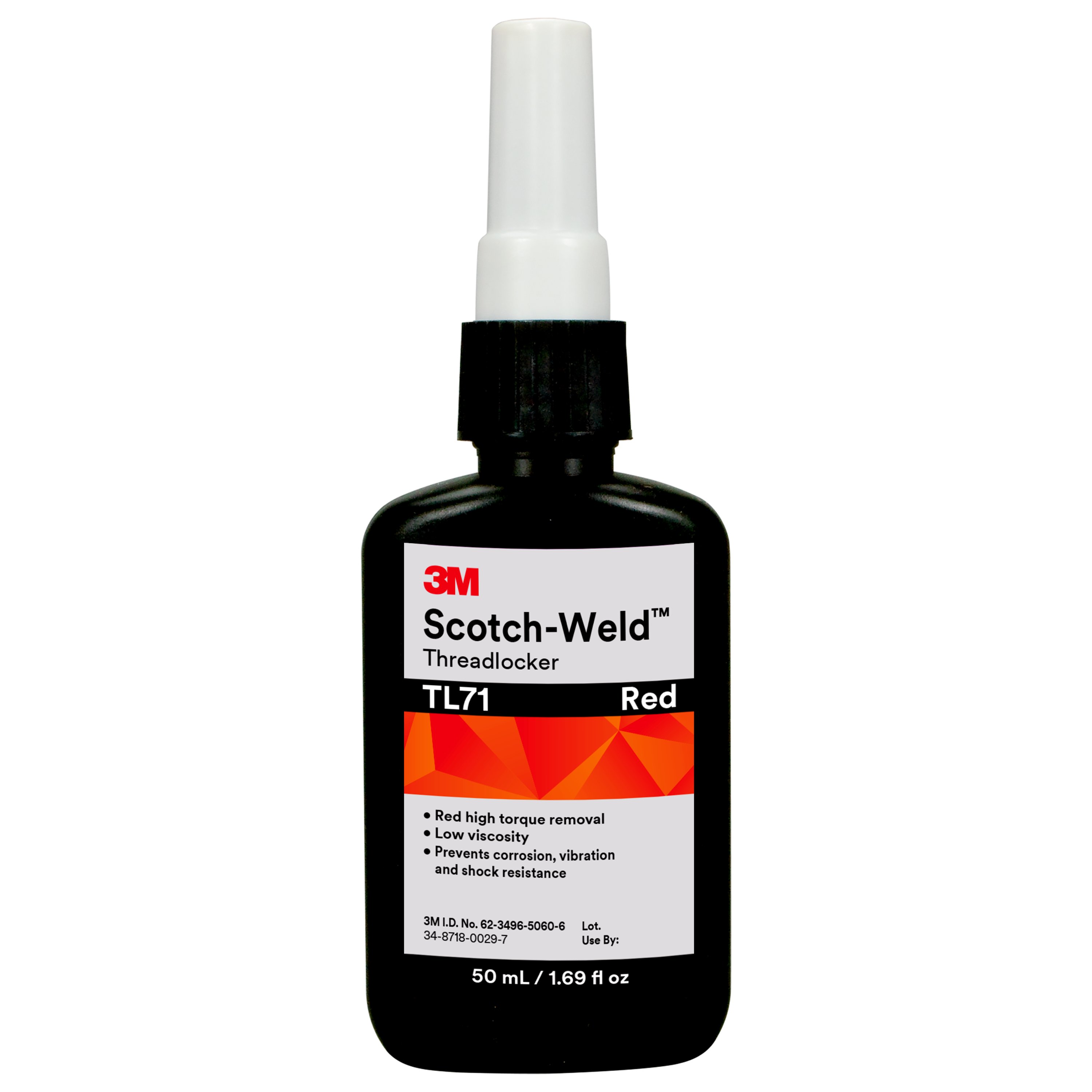 Colle anaérobie 3M™ Scotch-Weld™ pour le blocage des vis TL71, rouge, 50 ml