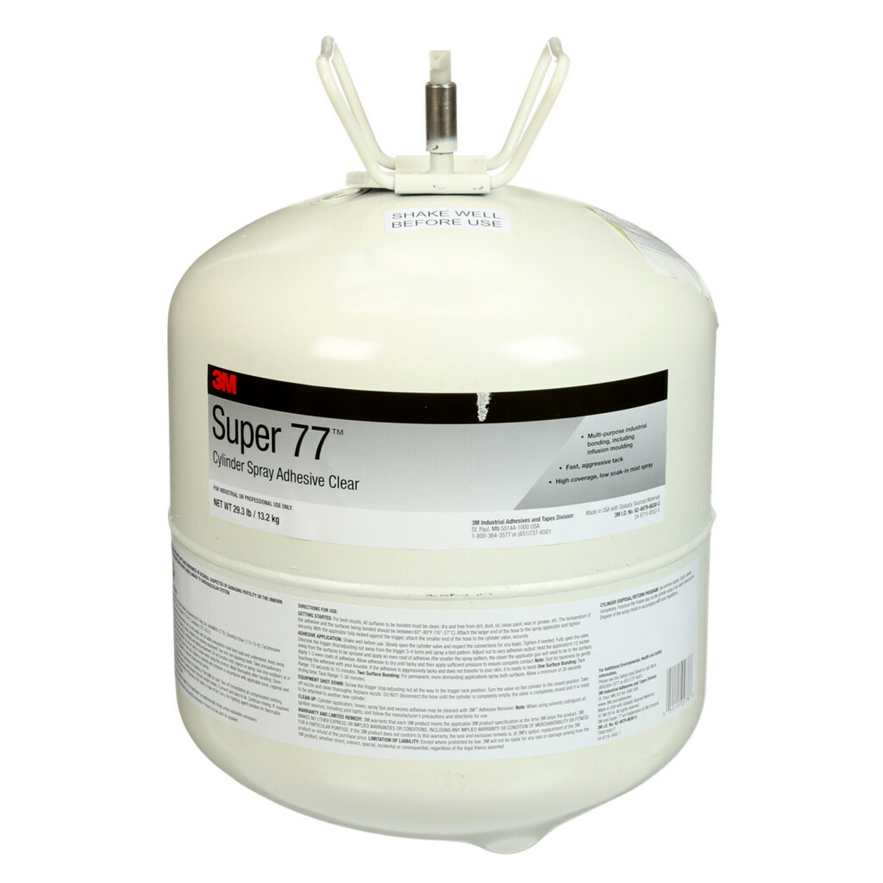 Adhésif en spray 3M™ Super 77™ en cylindre, transparent, 13,2 kg