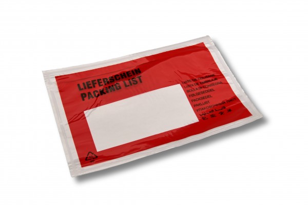 PP - Lieferscheintaschen C6, 175 x 130 mm / 165 x 120 mm, Lieferschein