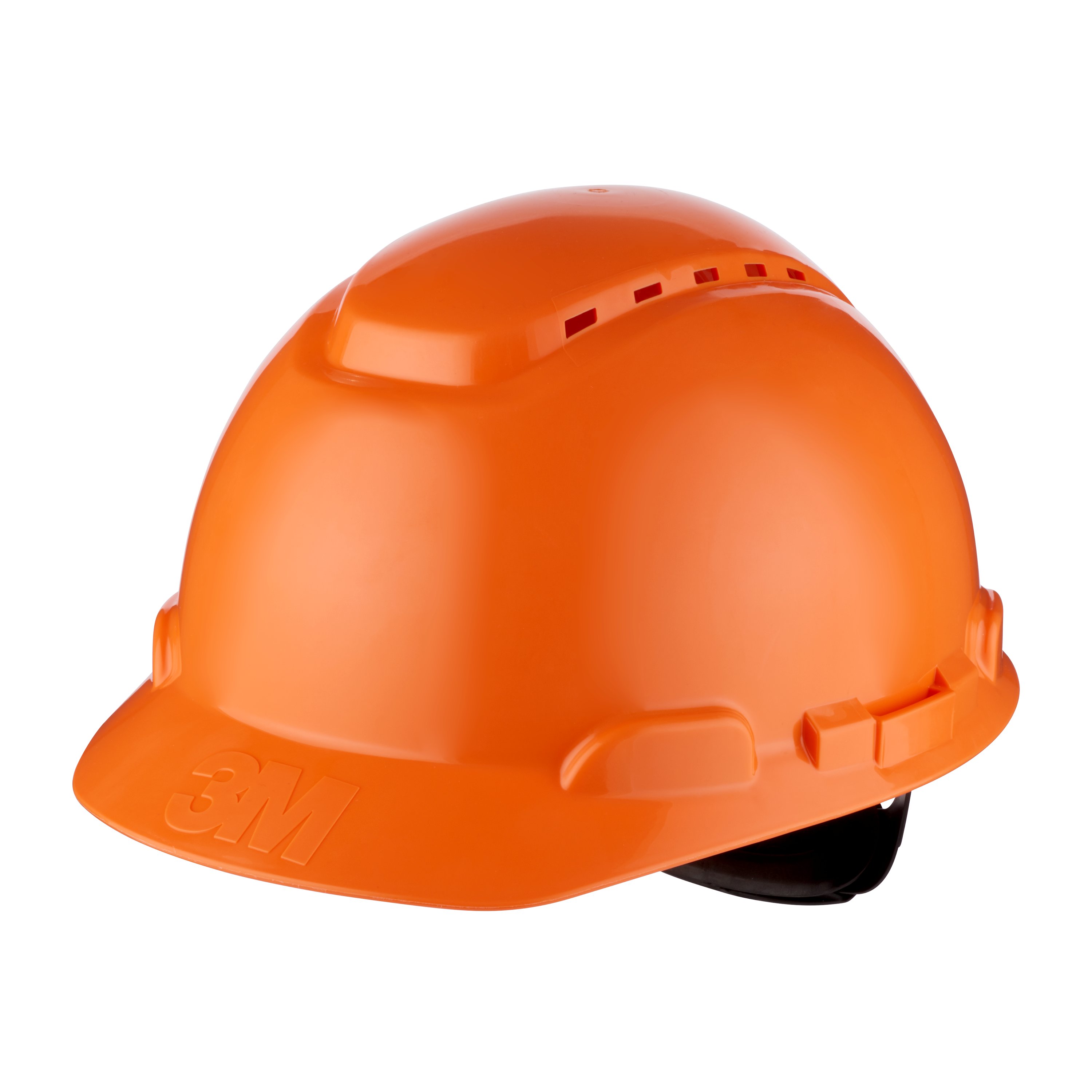 3M™ H700 Series Safety Helmet  H-700N-OR in orange, ventilated, with  ratchet fastening and plastic sweatband