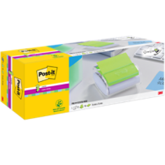 Offre promotionnelle sur le distributeur de Post-it® Super Sticky Z-Notes, comprenant 12 blocs de Post-it® Super Sticky Z-Notes, couleurs assorties