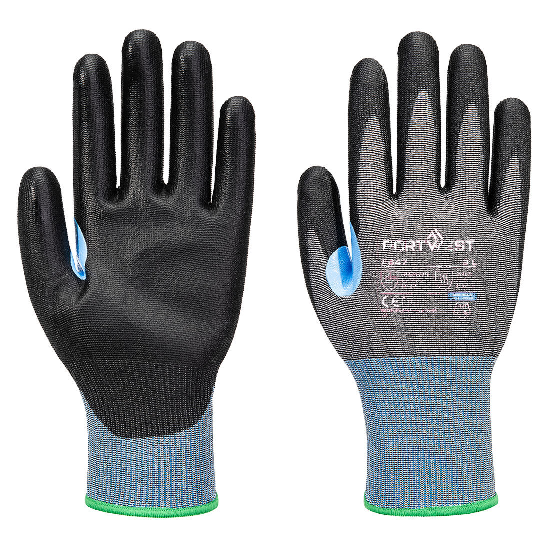 Schnittschutzhandschuh A647 - CS Cut D15 PU Grau/Schwarz Gr. L / 9