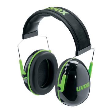 Casque antibruit uvex K1 2600001 noir, vert, SNR 28 dB, tailles L, M, S