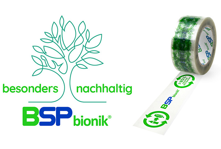 BSP bionik 119 Verpackungsklebeband 50mm x 132m transparent  "Standard Recyclingdruck"