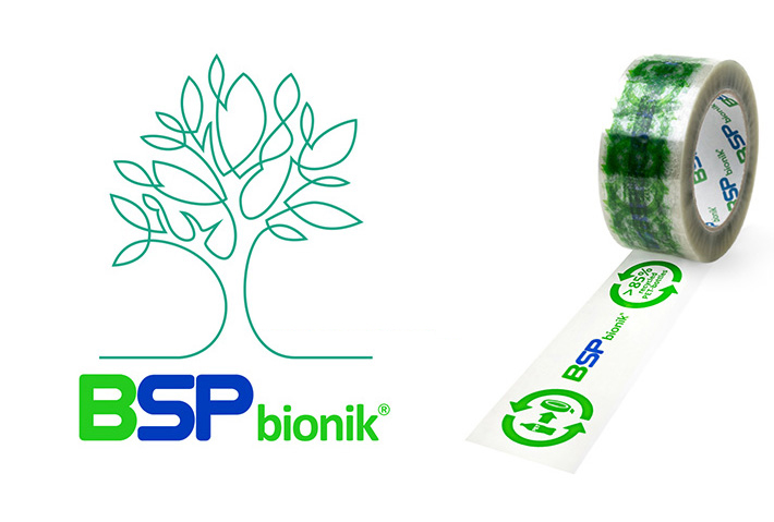 BSP bionik 119 Verpackungsklebeband 50mm x 132m transparent  "Standard Recyclingdruck"