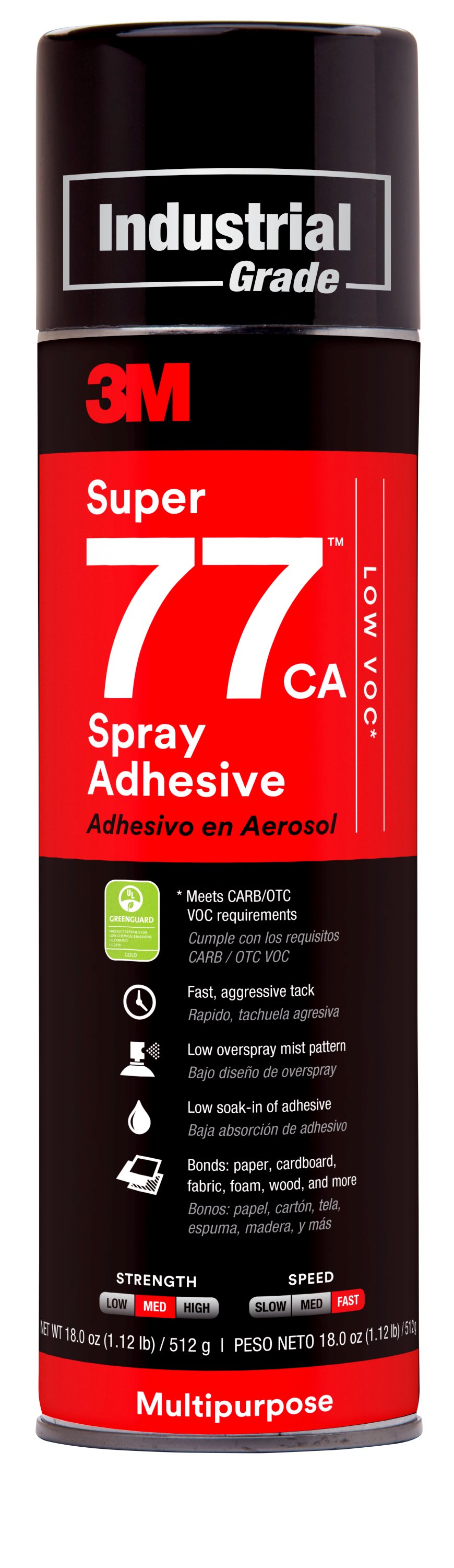 Colle Aérosol Multi-usage 3M™ 77, Transparent, 500 ml
