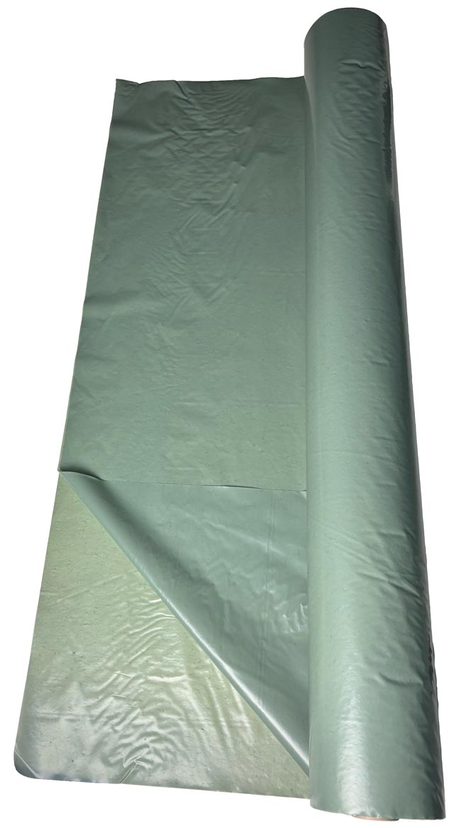 LDPE–Baufolien, transluzent, gefaltet, Regeneratware, 6,00 x 50 m / Typ 150 (130 my)