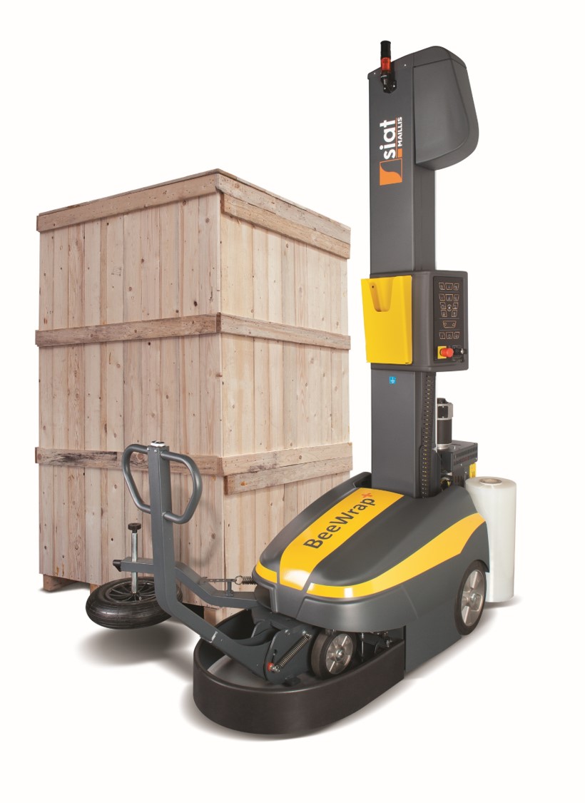 SIAT Palettenwickler BeeWrap+ - M, Federbremse mit Schnellentriegelung, mobiler Wickler, Wickelhöhe 2100 mm