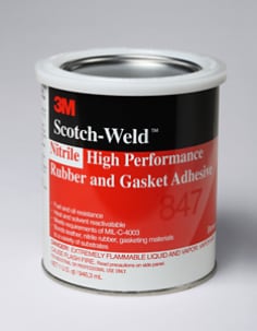 Adhésif à base de solvant 3M™ à base de caoutchouc nitrile 847, marron, 148 ml