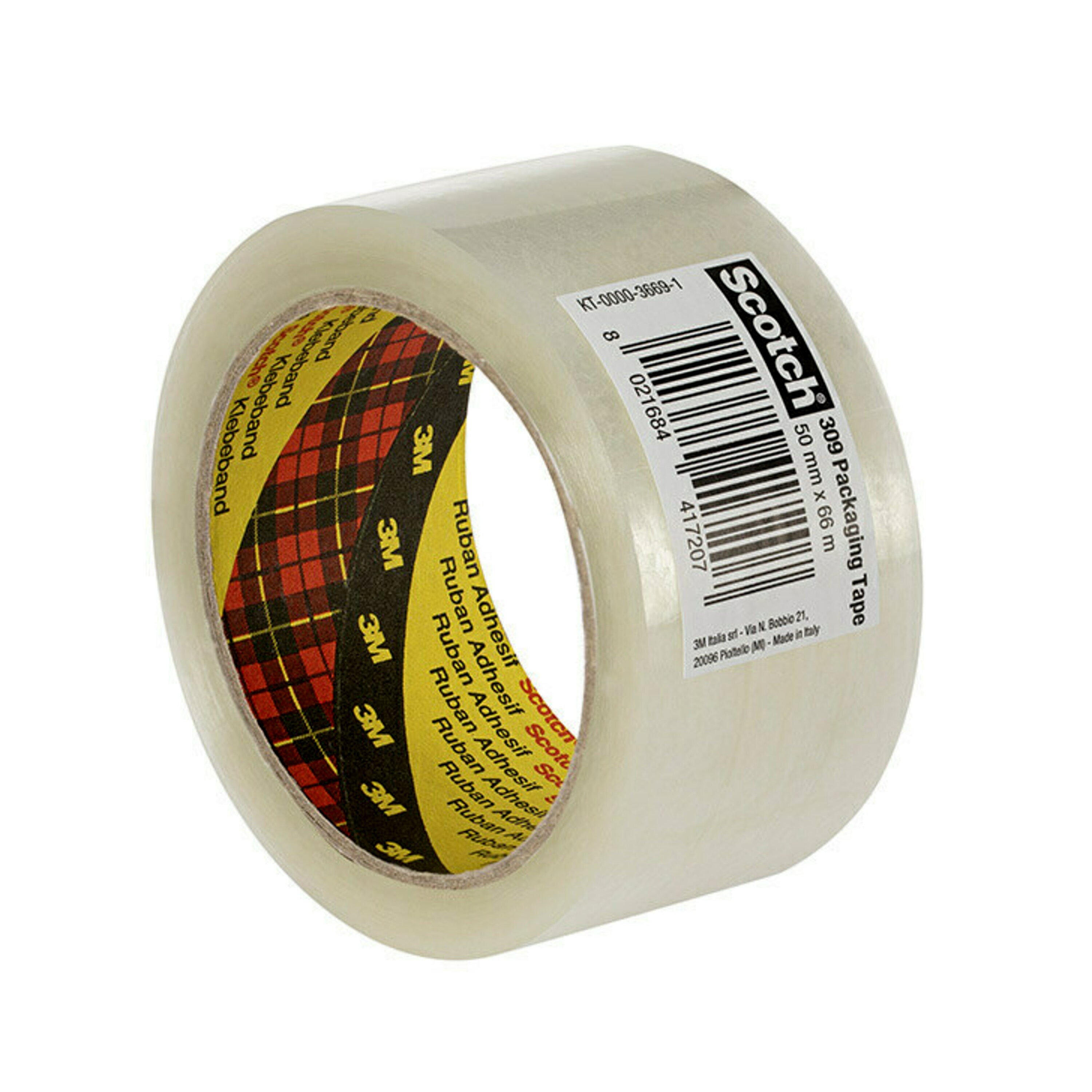 3M™ Scotch® Packaging Tape 309, BCSR, clear, 50 mm x 66 m
