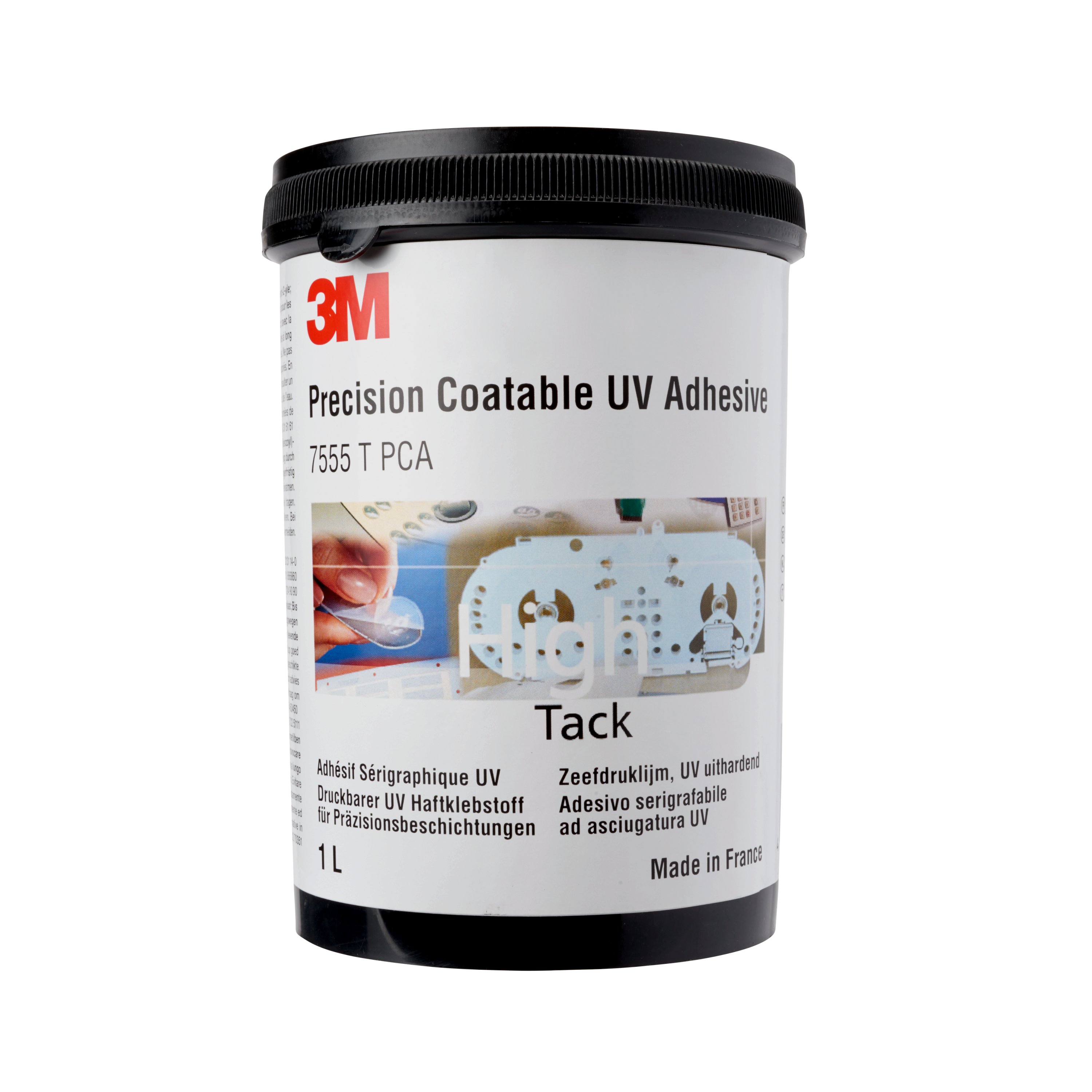 Adhésif sensible à la pression 3M™ 7555T compatible avec la sérigraphie, transparent, 6 x 1 l