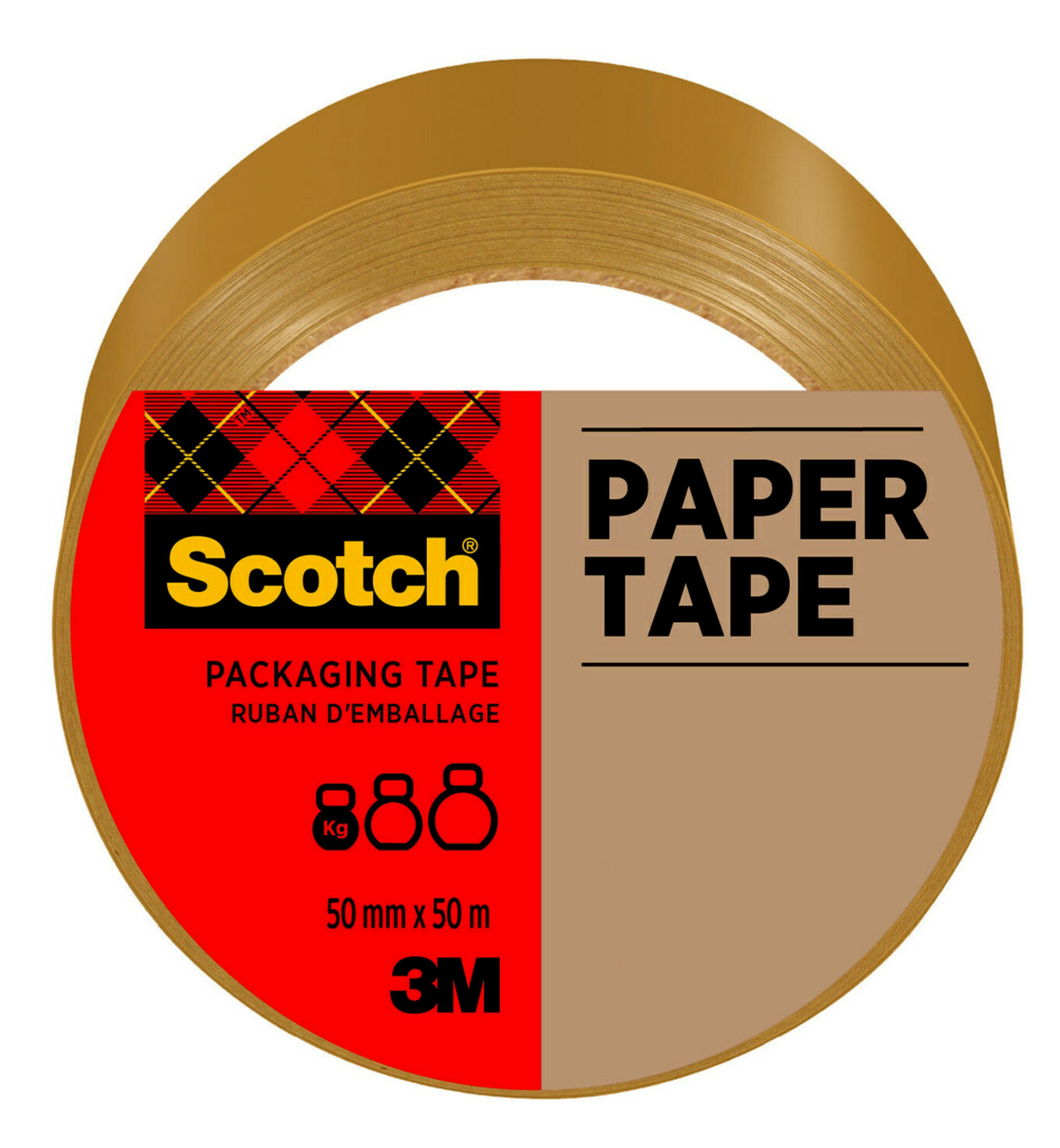 Scotch® Verpackungsklebeband aus Papier, braun, 50 mm x 50 m, 1 Rolle