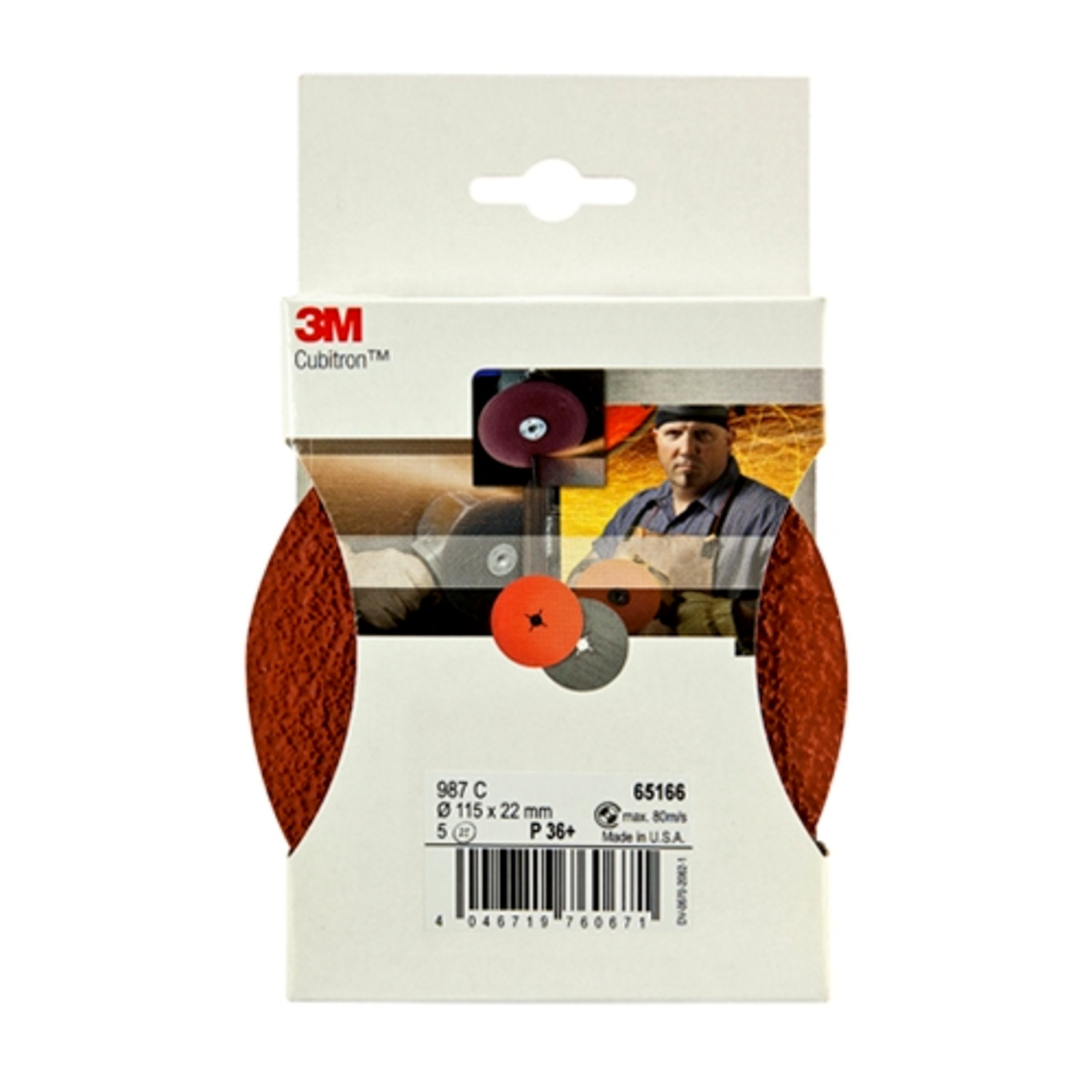 3M™ Cubitron™ II Fibre Disc 987C, 125 mm x 22 mm, 36+ (IPS)