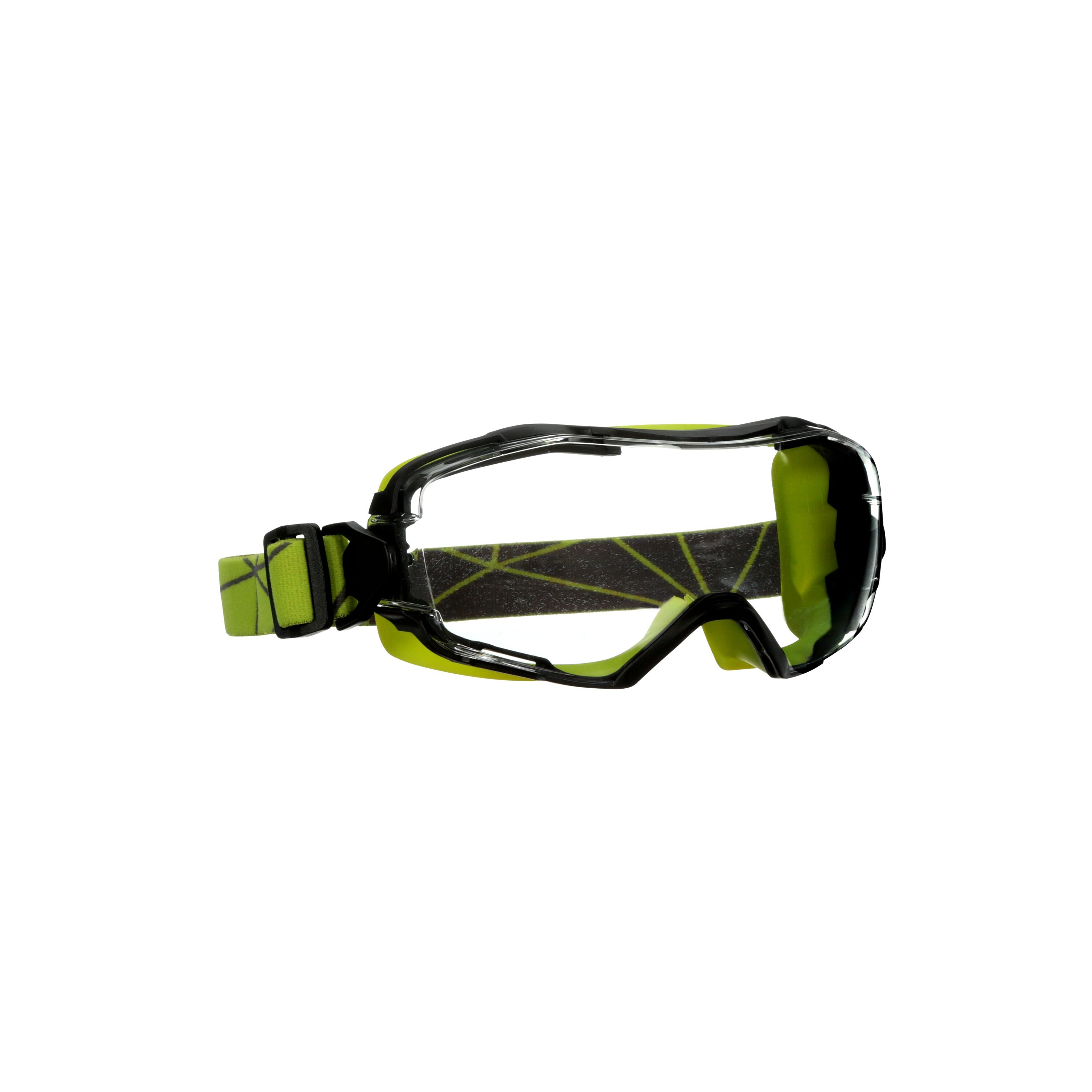 3M™ GoggleGear™ 6000 Full-View Safety Goggles, lime green frame, Scotchgard™ anti-fog/anti-scratch coating (K&N), clear lens, GG6001SGAF-GRN-EU, 10 per pack
