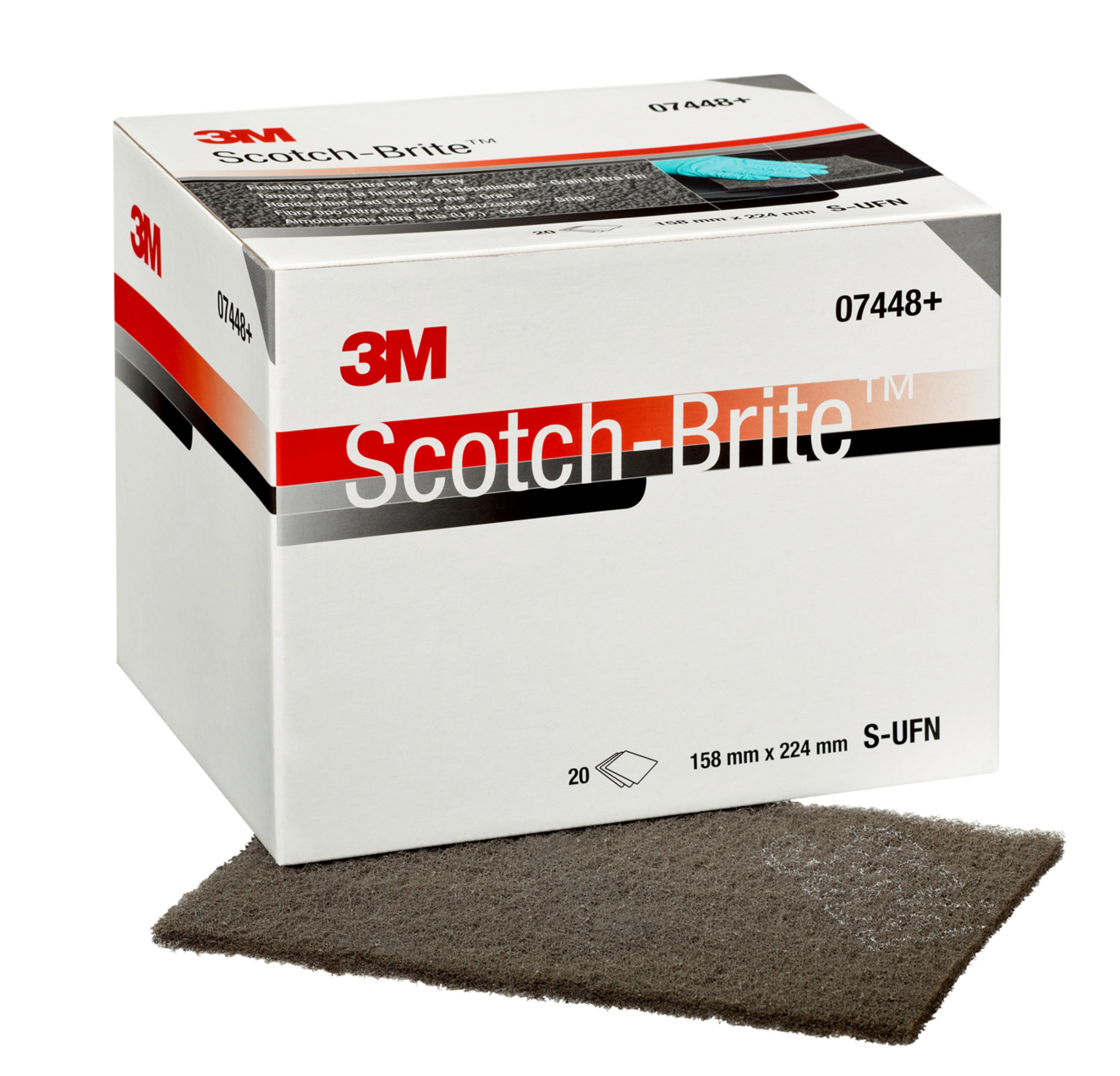 Tampon à main Scotch-Brite™ 7448 PRO, gris, 158 mm x 224 mm, S UFN (palette)