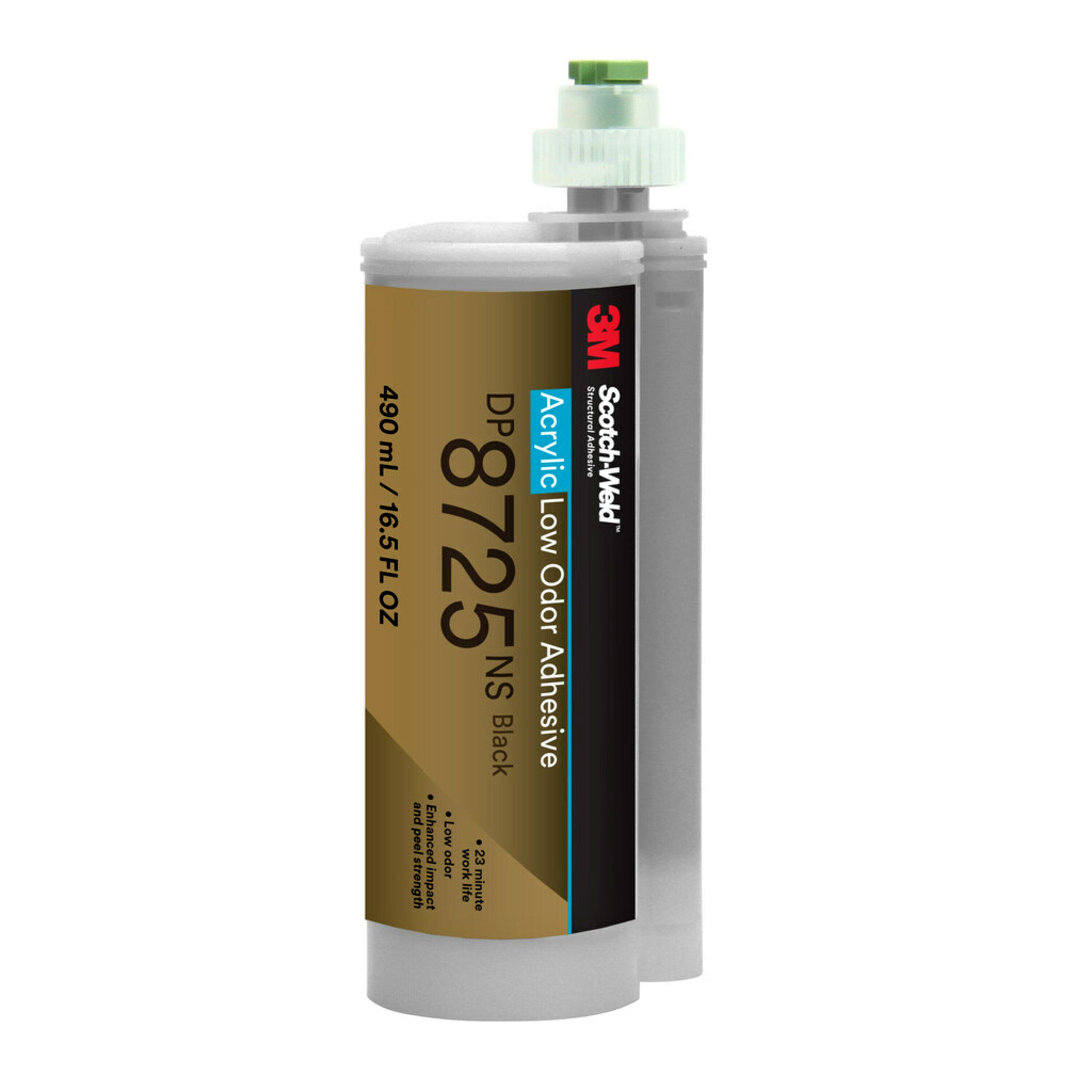 Colle Structurale Acrylique Faible Odeur 3M™ Scotch-Weld™ DP8725NS, Noir, 490 ml Duo- Pak