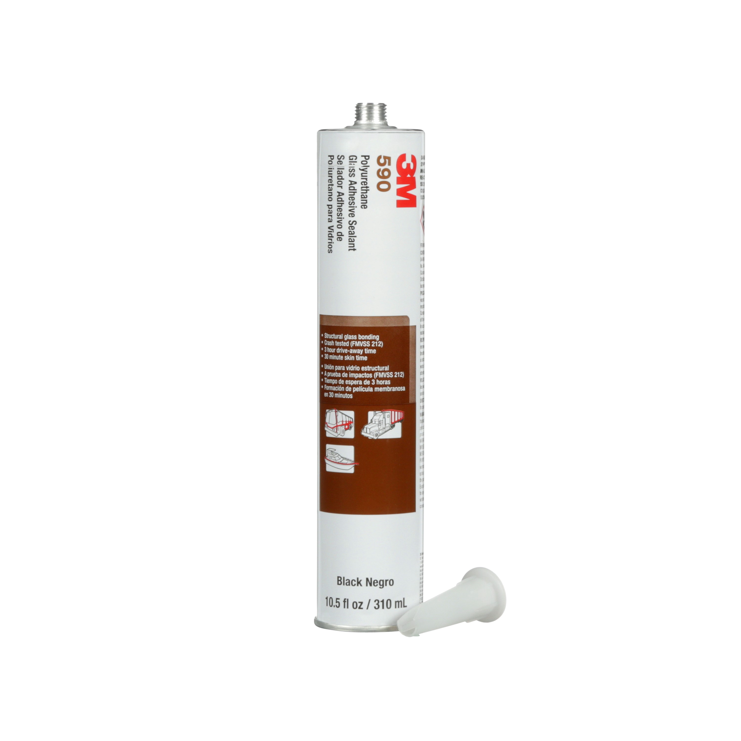 3M™ Polyurethane-based Adhesive and Sealant / Windscreen Adhesive 590, Black, 310 ml
