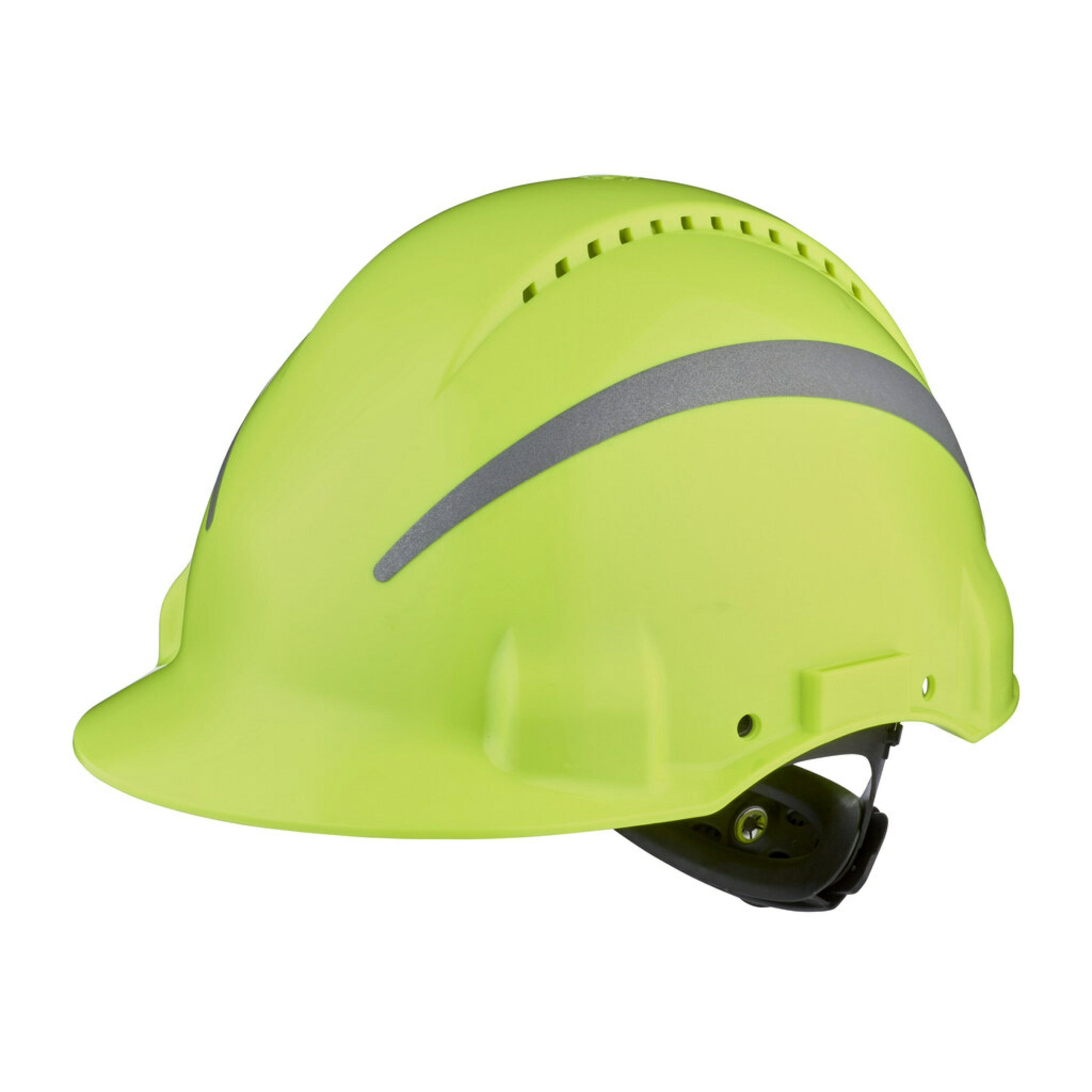 3M™ Safety Helmet, Uvicator, ratchet fastening, ventilated, reflective, plastic sweatband, high-visibility colour G3000NUV-R-GB