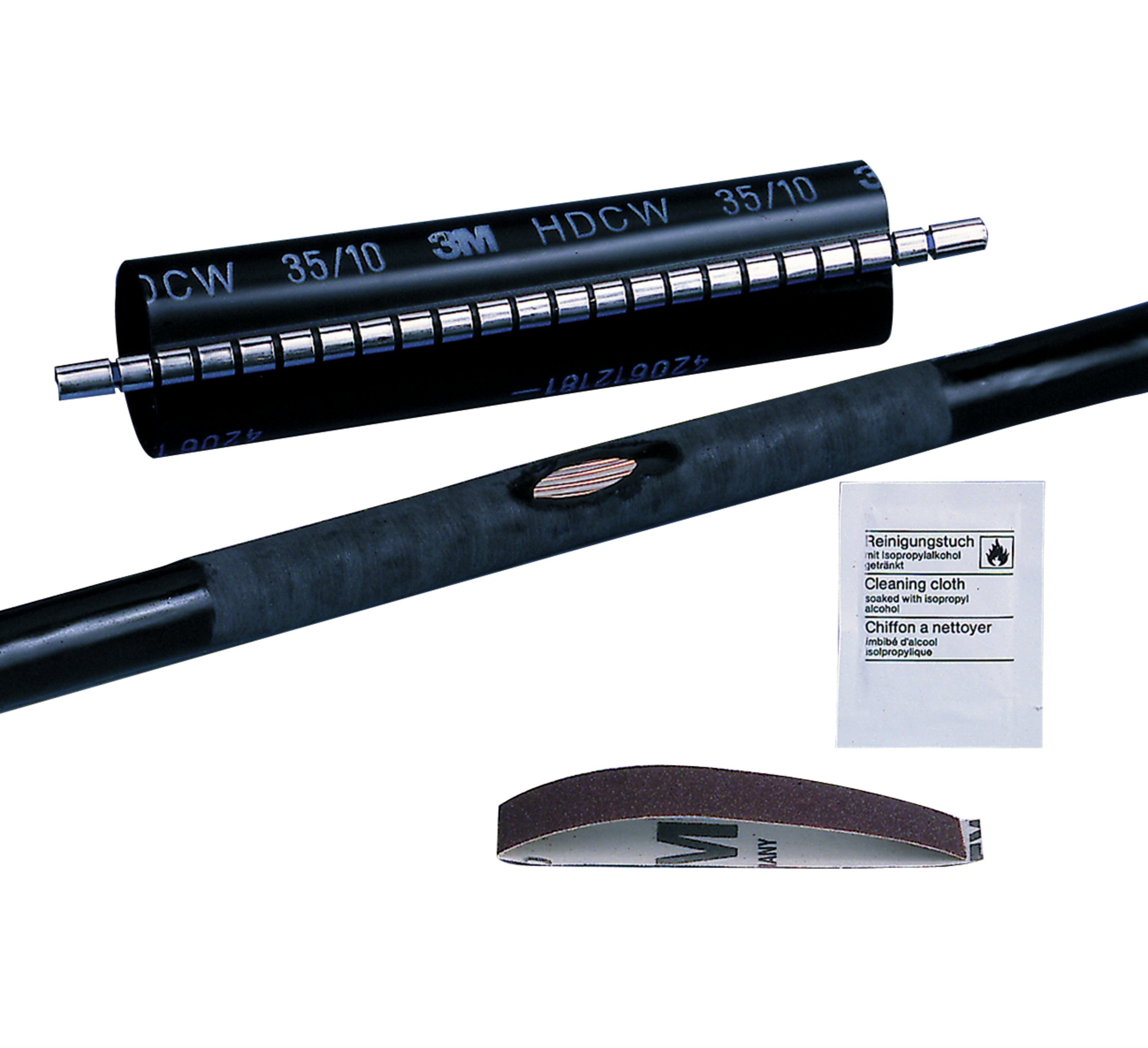 3M™ HDCW Warmschrumpf-Reparaturmanschette, Schwarz, 35/10 mm, 250 mm