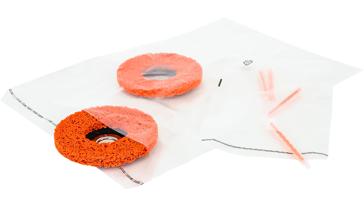 LDPE adhesive-seal bags, transparent, unprinted, bevelled flap, resealable, with PE symbol, 225 x 310 + 50 x 0.070 mm